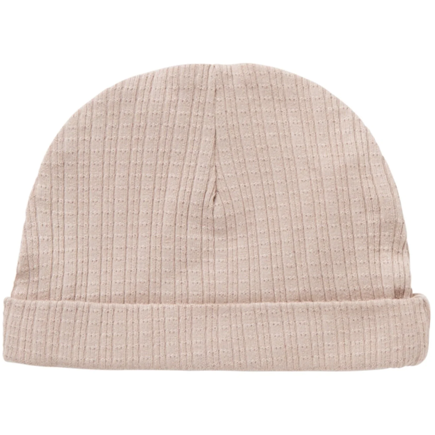 MarMar New Born Modal Pointelle Rib Soft Beige Aiko Hat - Image 6