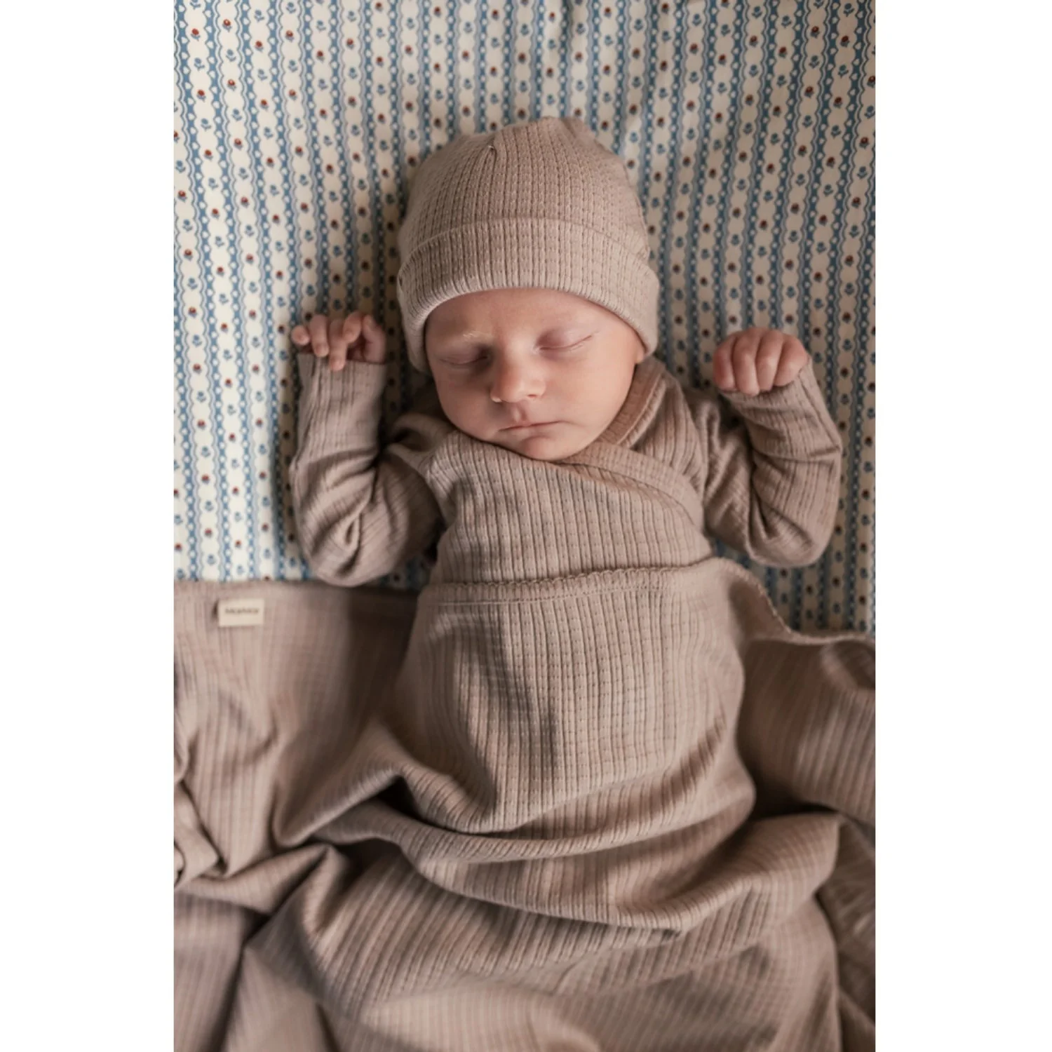 MarMar New Born Modal Pointelle Rib Soft Beige Alida Blanket - Image 2