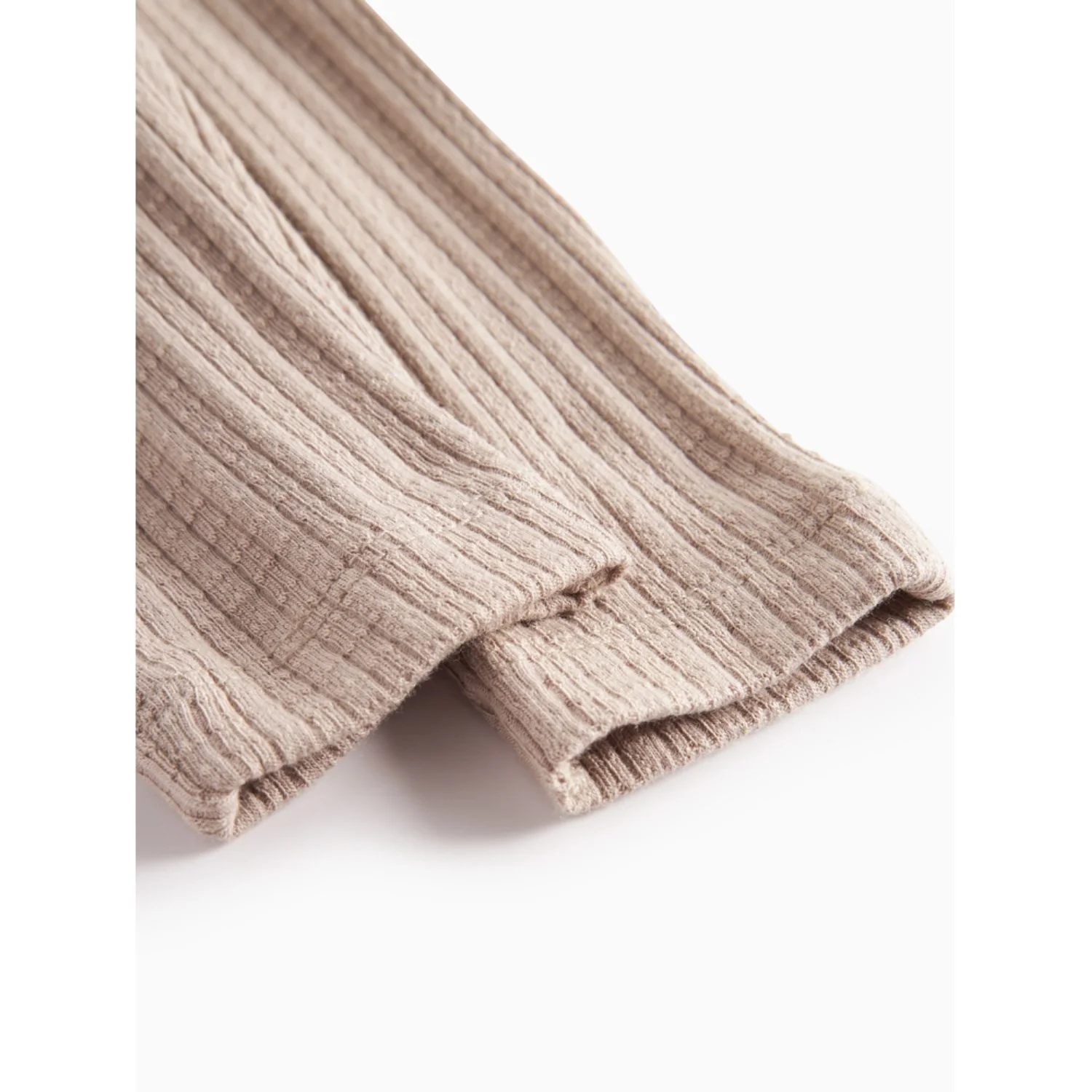 MarMar New Born Modal Pointelle Rib Soft Beige Piva Pants - Image 3