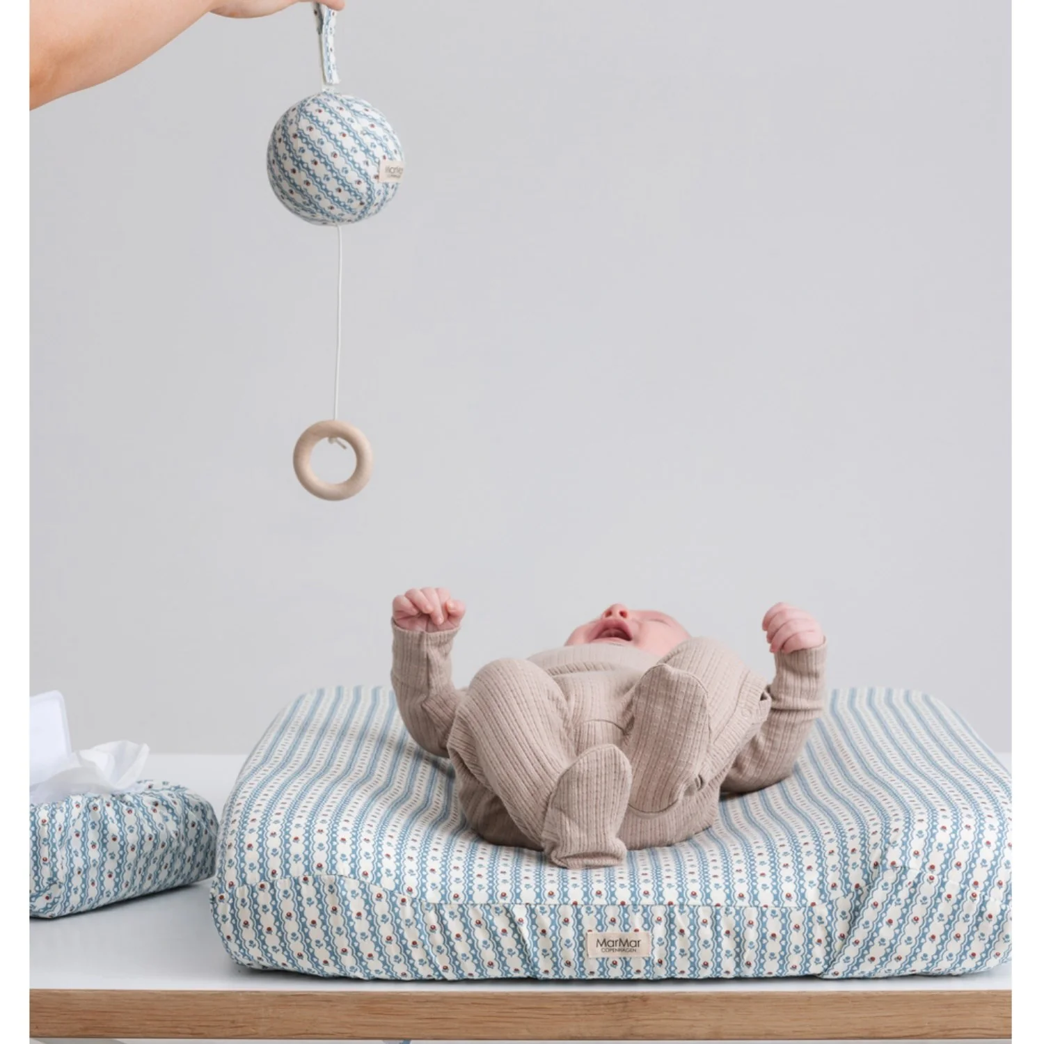 MarMar New Born Modal Pointelle Rib Soft Beige Rubello Onesies - Image 3