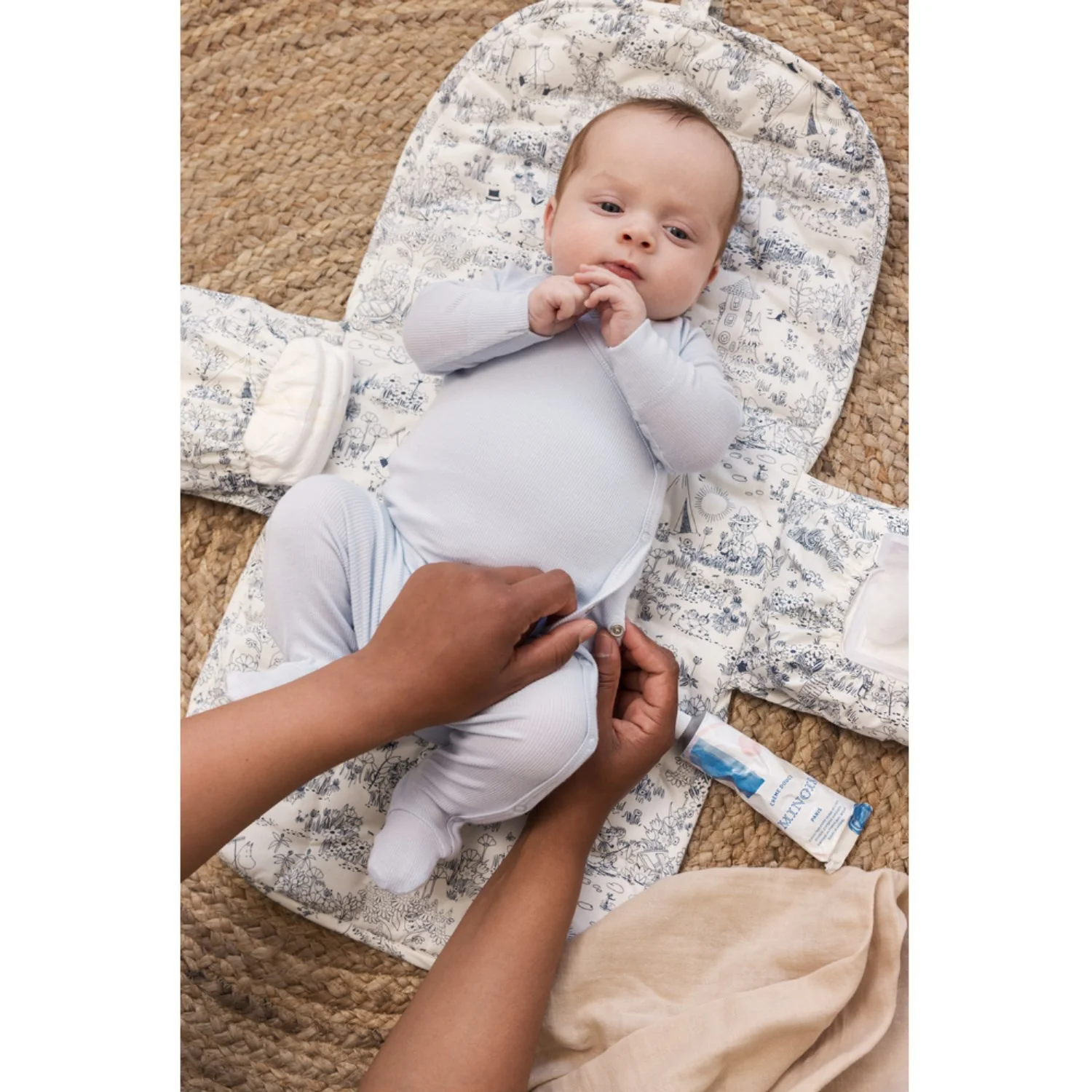 MarMar Newborn Micro Modal Blue Mist Rubello Onesie - Image 2