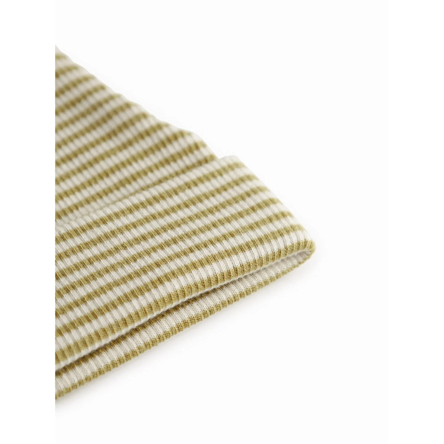 MarMar Newborn Modal Fine Rib Olive Stripe Aiko Hat - Image 4