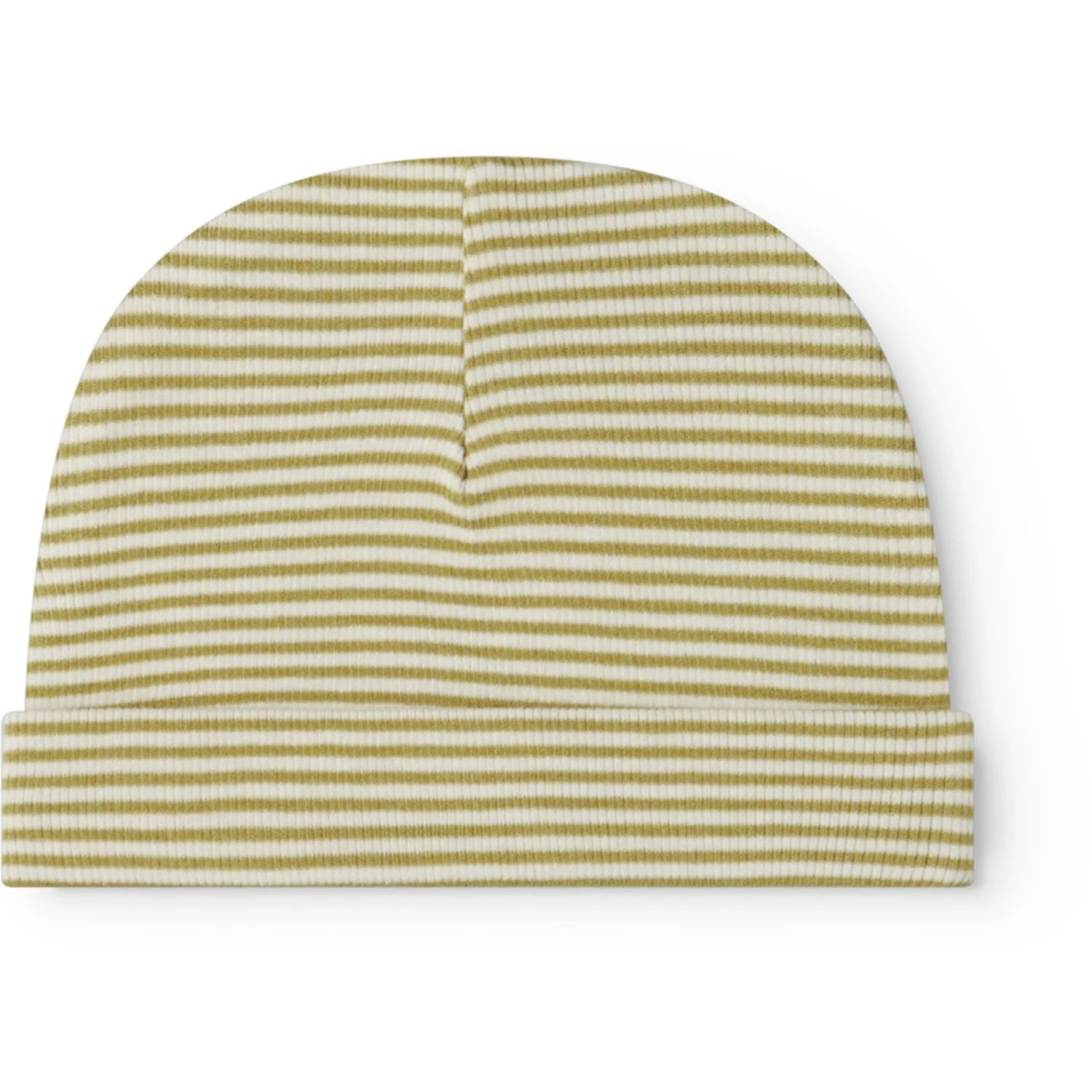 MarMar Newborn Modal Fine Rib Olive Stripe Aiko Hat - Image 5