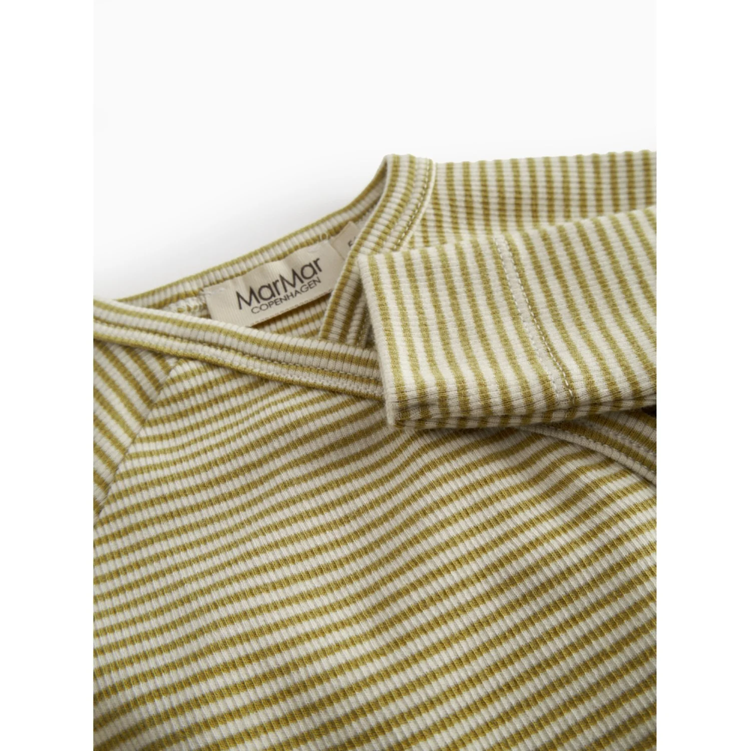 MarMar Newborn Modal Fine Rib Olive Stripe Bellis Body - Image 2