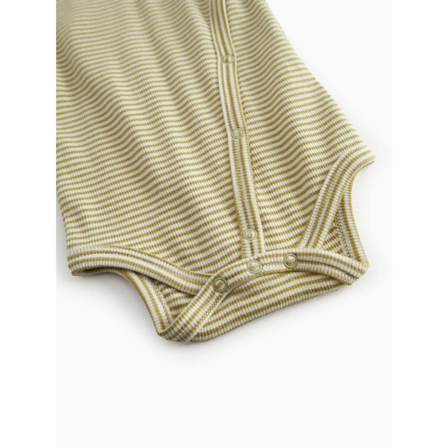 MarMar Newborn Modal Fine Rib Olive Stripe Bellis Body - Image 3
