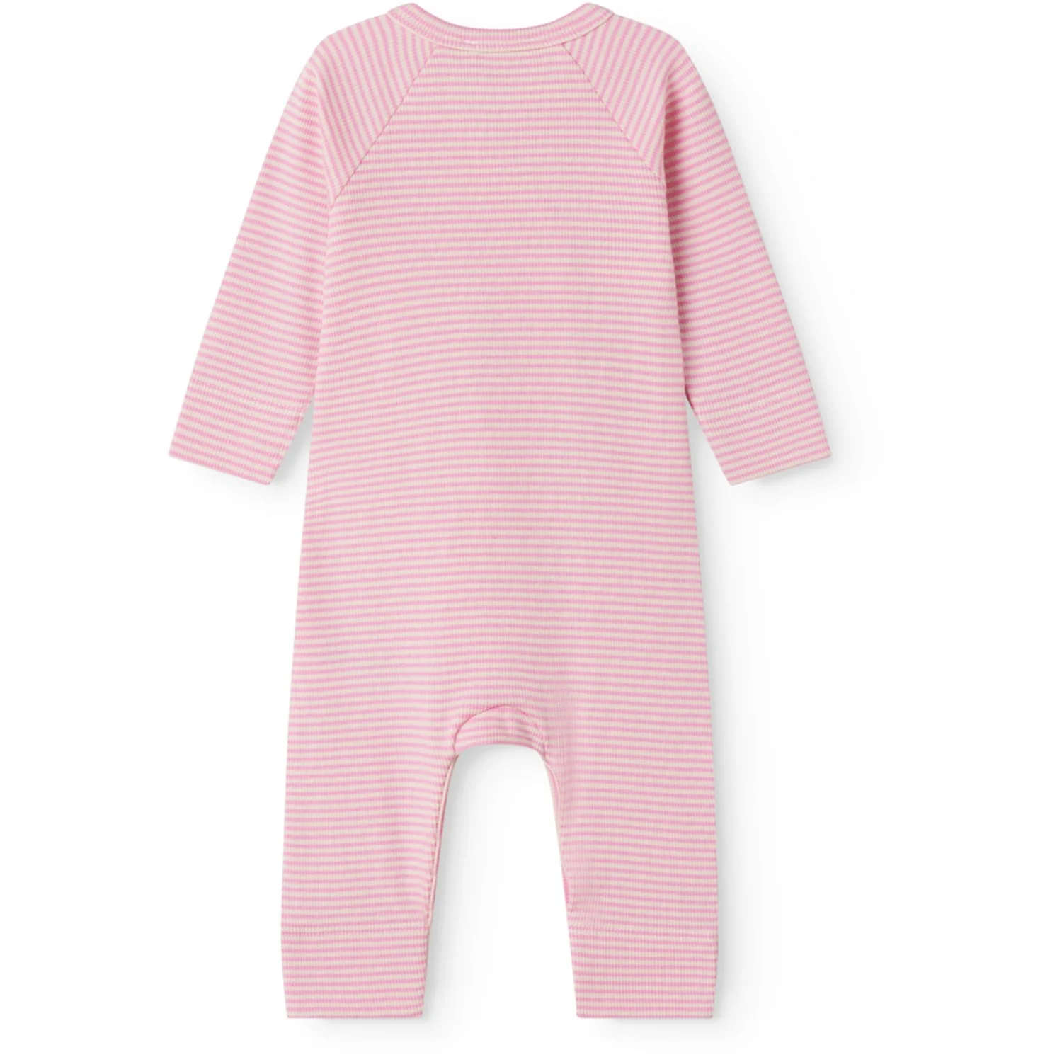 MarMar Newborn Modal Fine Rib Pink Stripe Rikke Onesie - Image 5