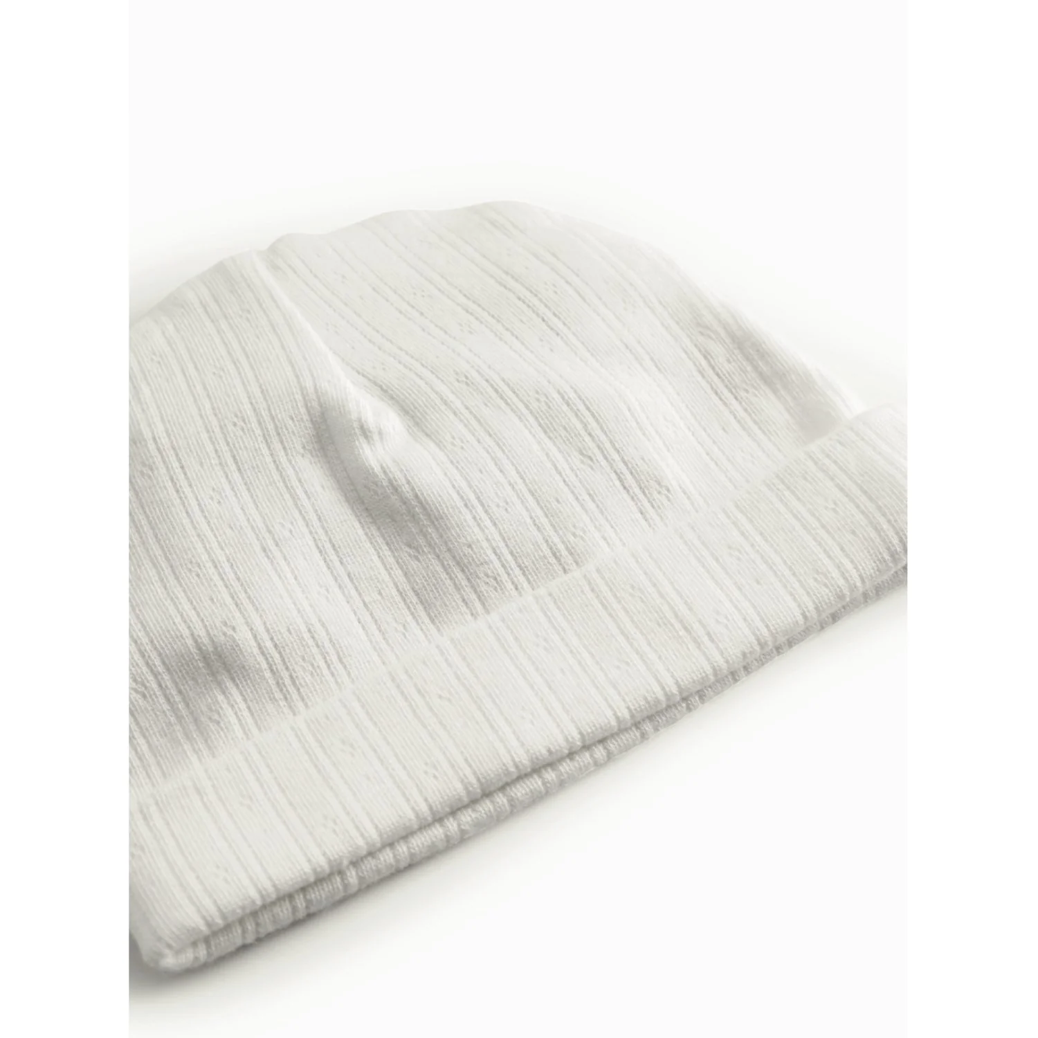 MarMar Newborn Modal Pointelle Gentle White Aiko Hat - Image 3