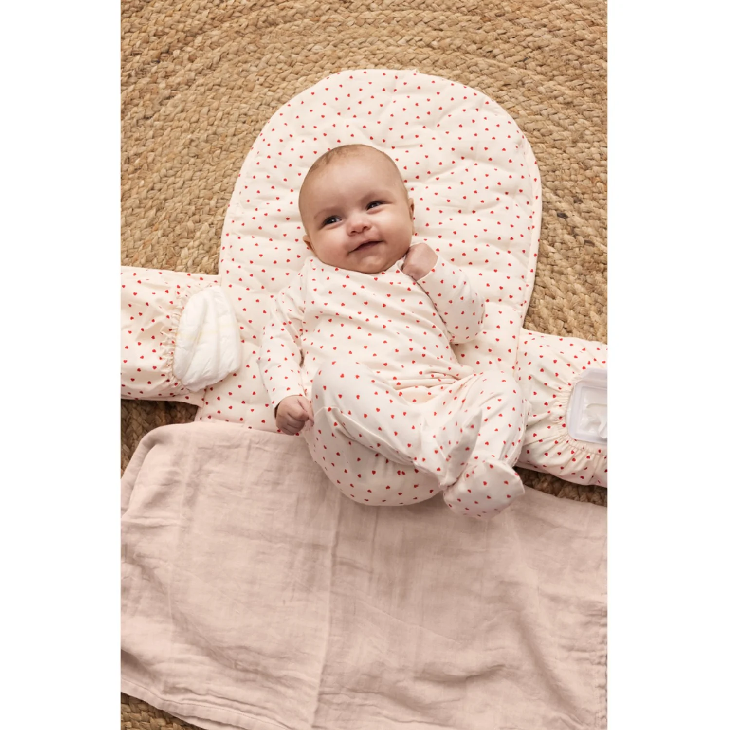MarMar Newborn Modal Smooth Print Happy Hearts Rubetta Onesie - Image 2