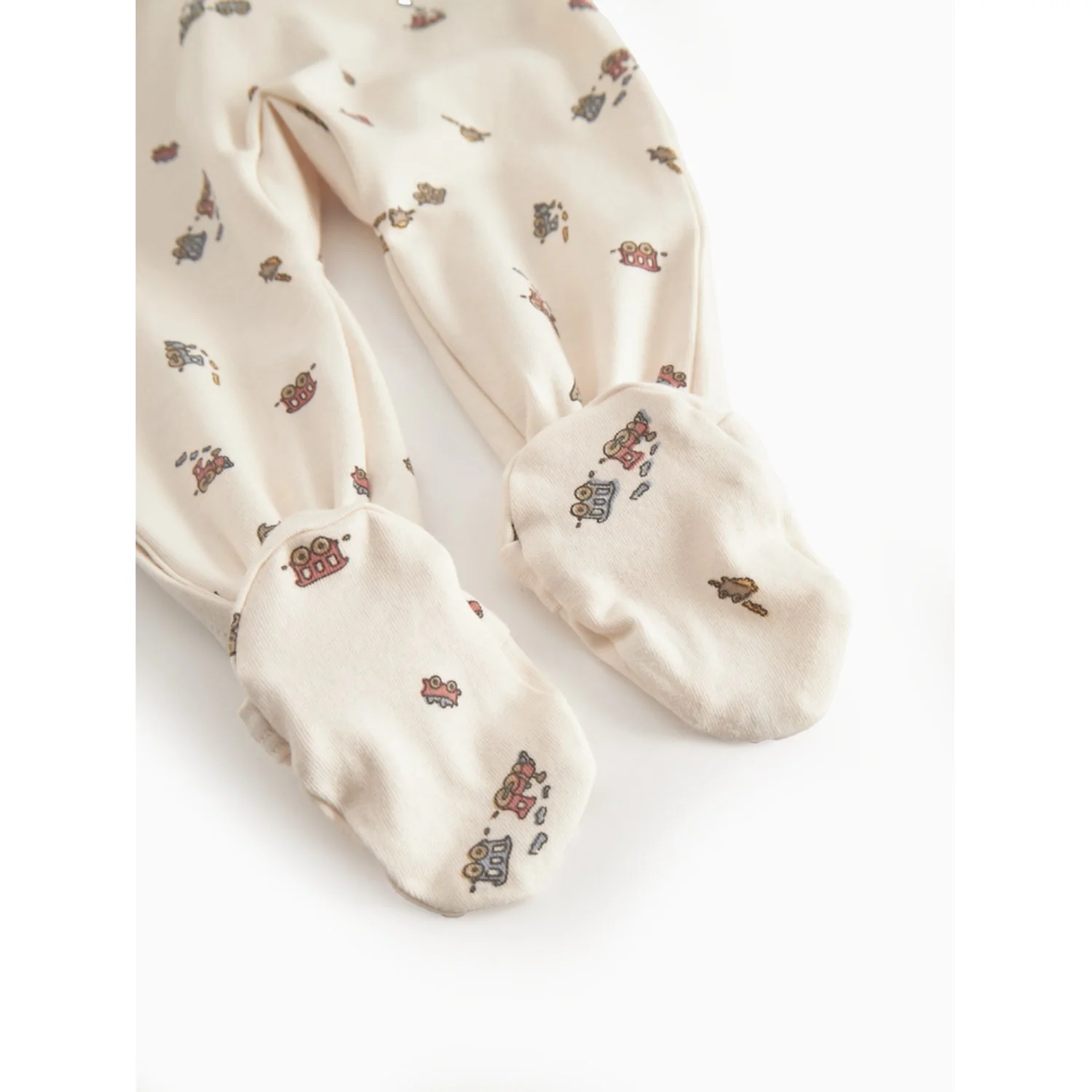 MarMar Newborn Modal Smooth Print Trains Rubello Onesie - Image 4
