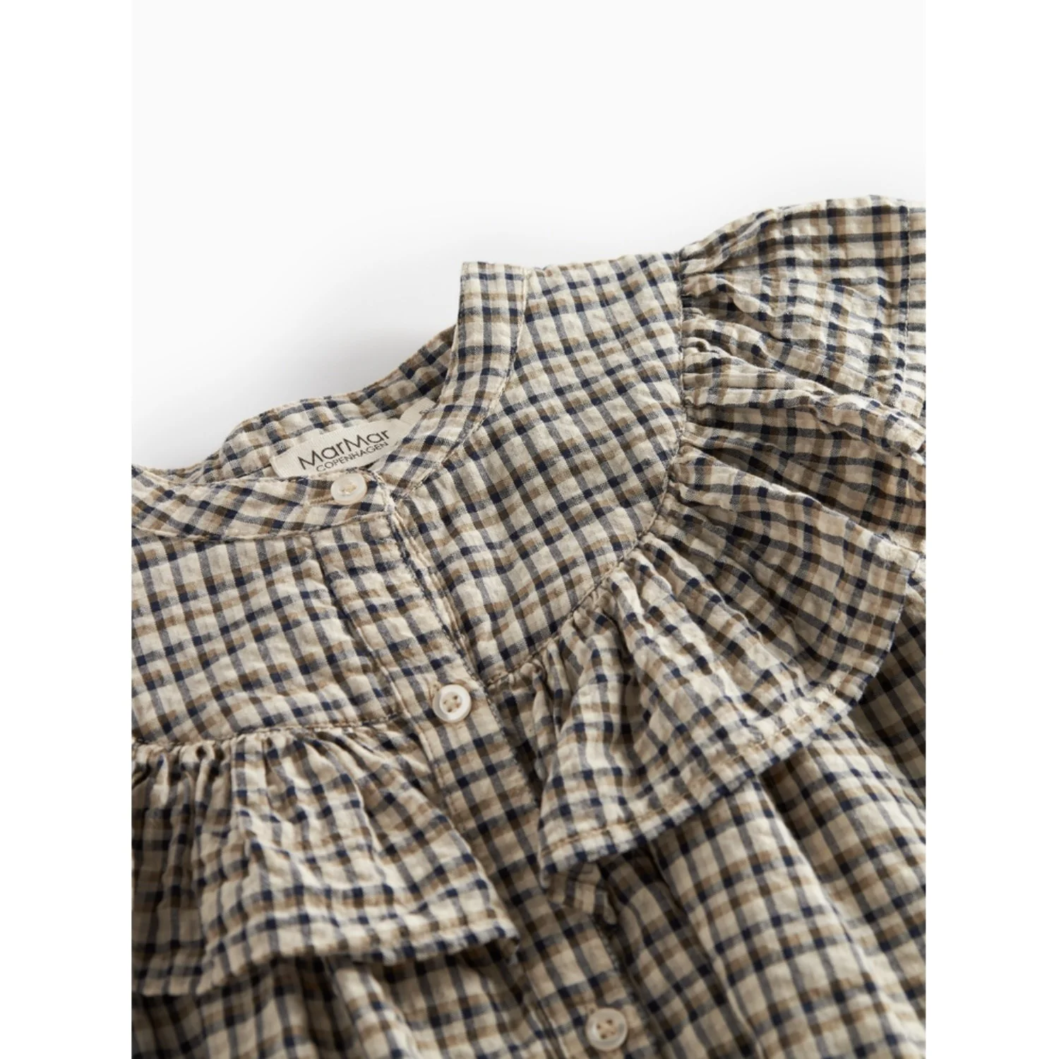 MarMar Seersucker Check Pilot Navy Check Dalina Dress - Image 4