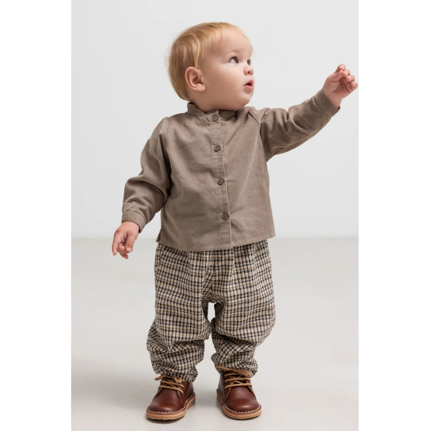 MarMar Seersucker Check Pilot Navy Check Palle Pants - Image 2