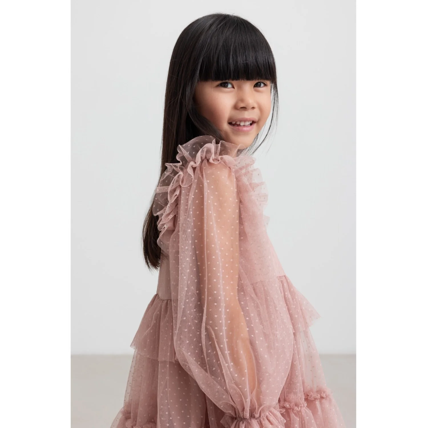 MarMar Tulle Dotty Faded Rose Doth LS Dress - Image 3