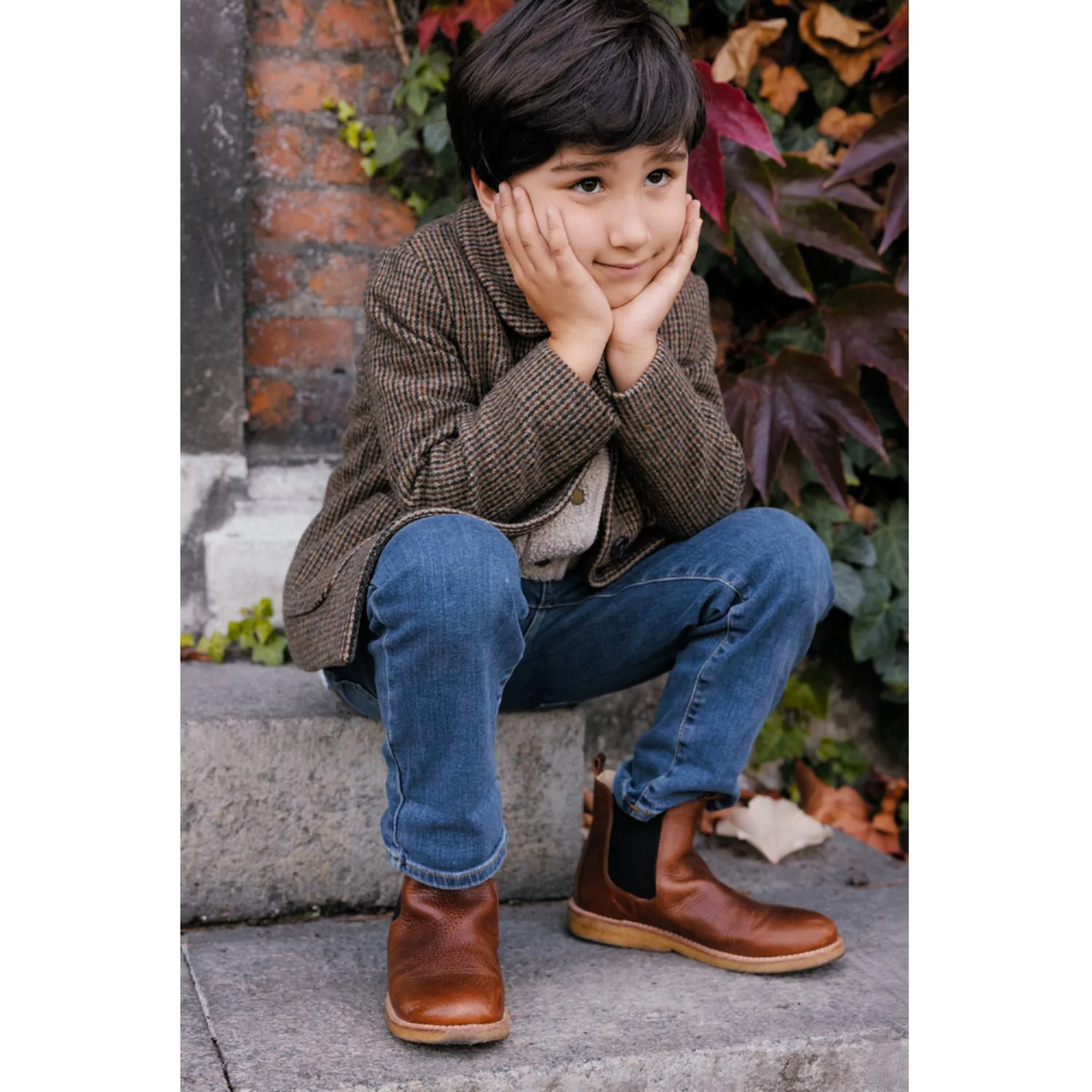 MarMar Wool Check Earthy Check Oval Jacket - Image 5