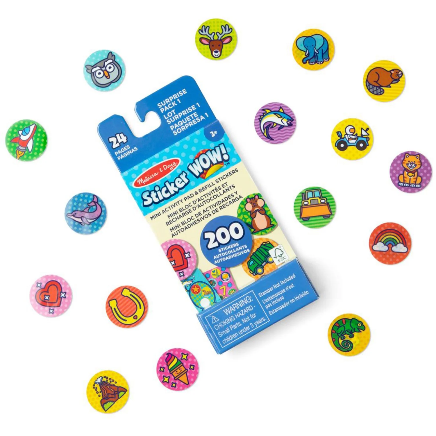 Melissa & Doug Blå Sticker Wow! Refill W/ Mini Pad Surprise Pack 1 - Image 3