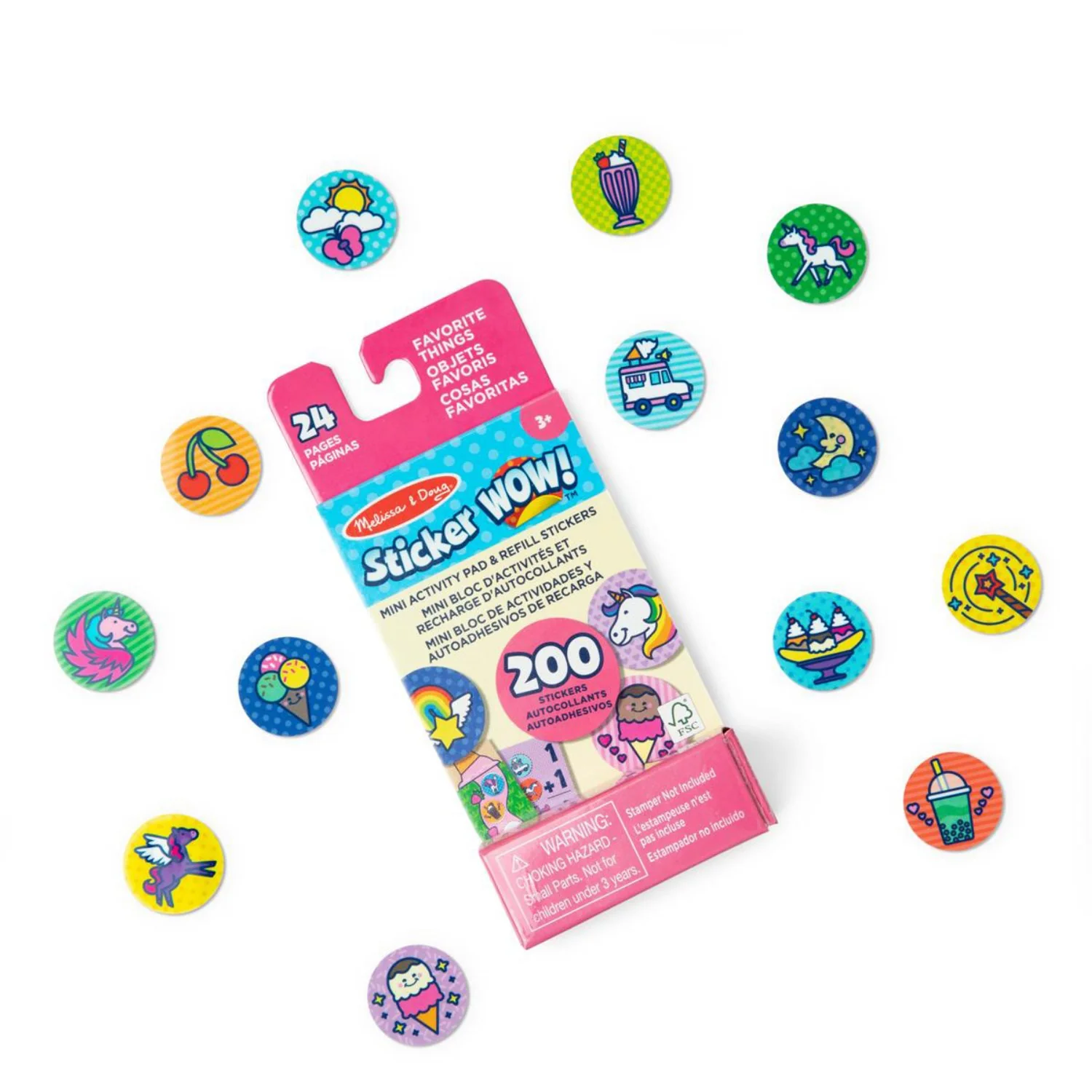 Melissa & Doug Lyserød Sticker Wow! Refill W/ Mini Pad Favorite Things - Image 2