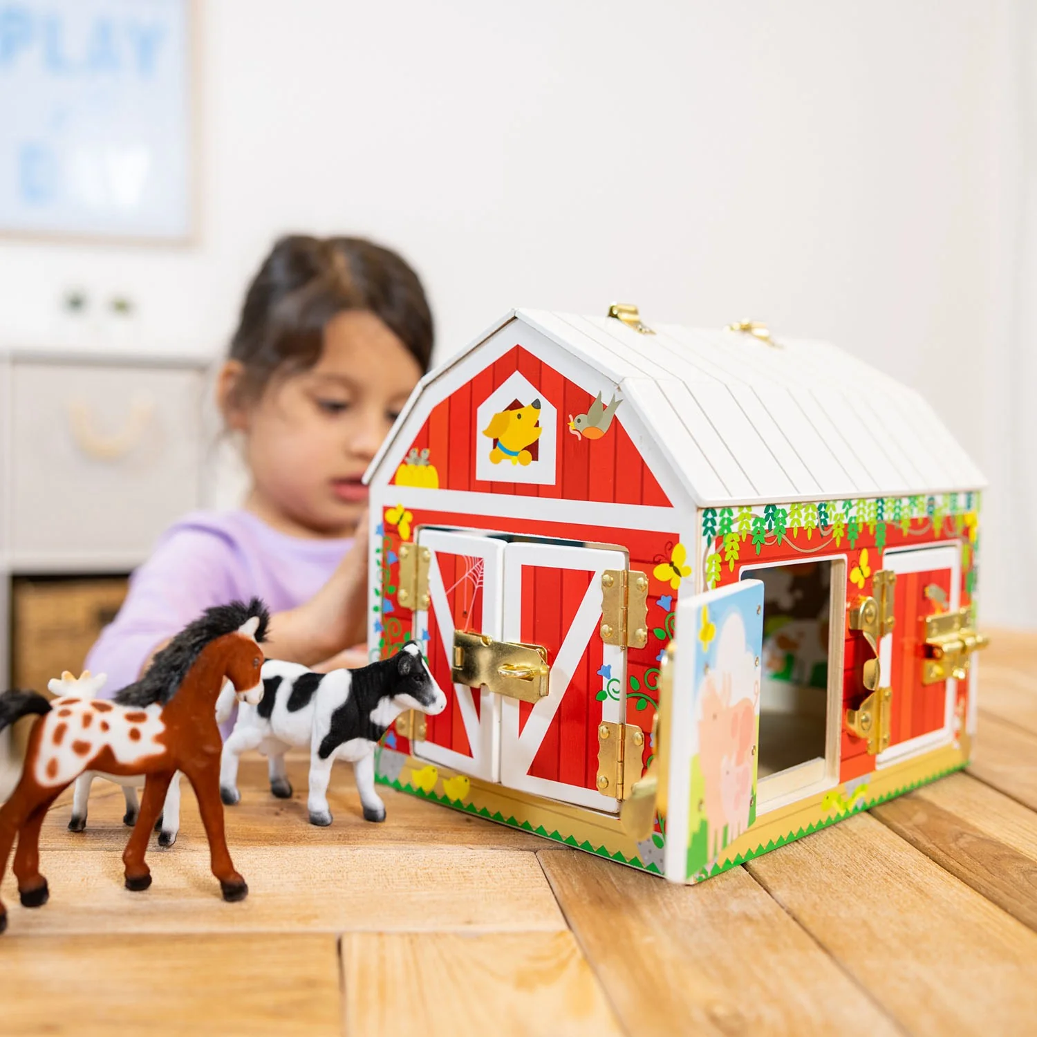 Melissa & Doug Multifarvet Activity Toy Lade I Wood With Hængsler - Image 2