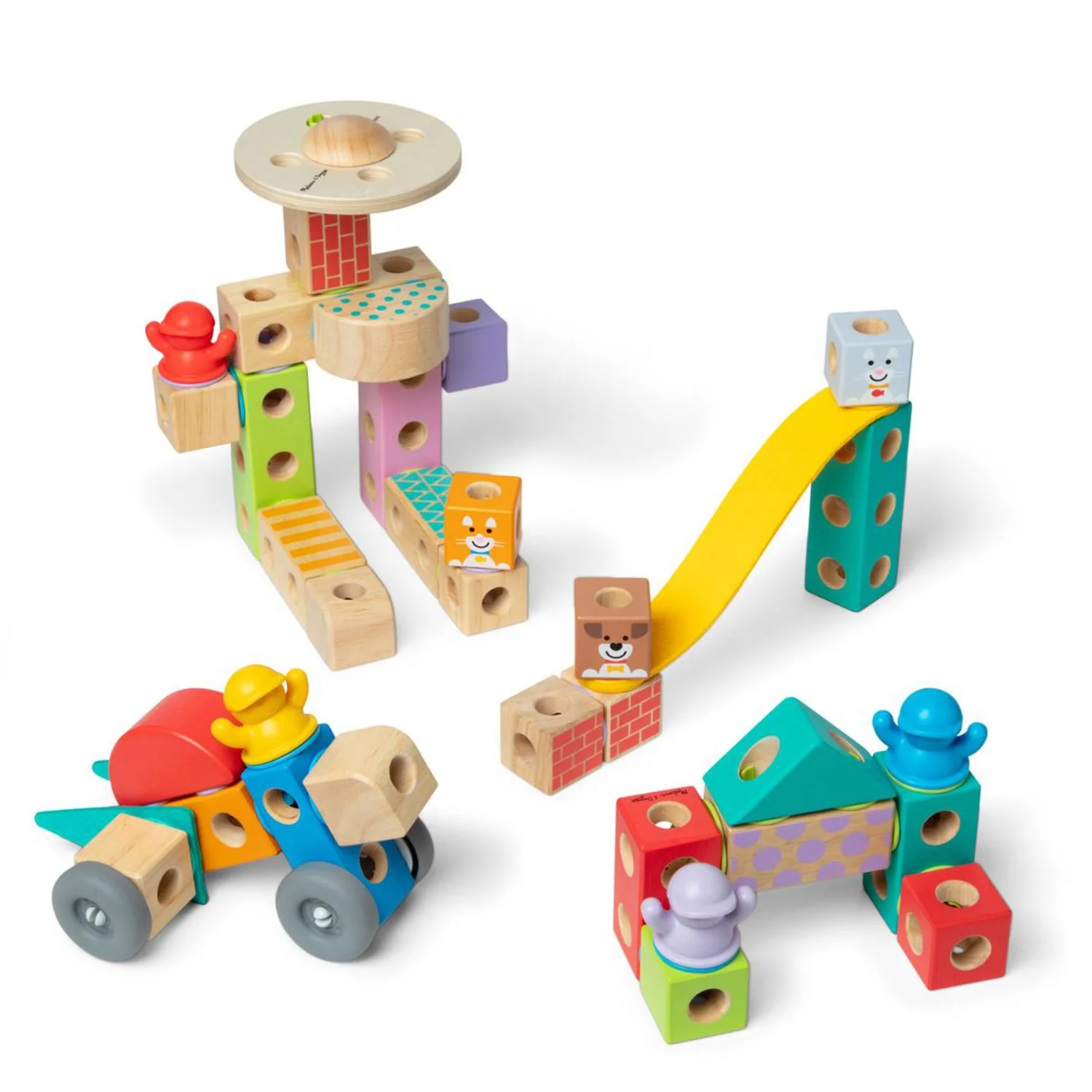 Melissa & Doug Multifarvet Blockables Playset Town 73Pcs - Image 3