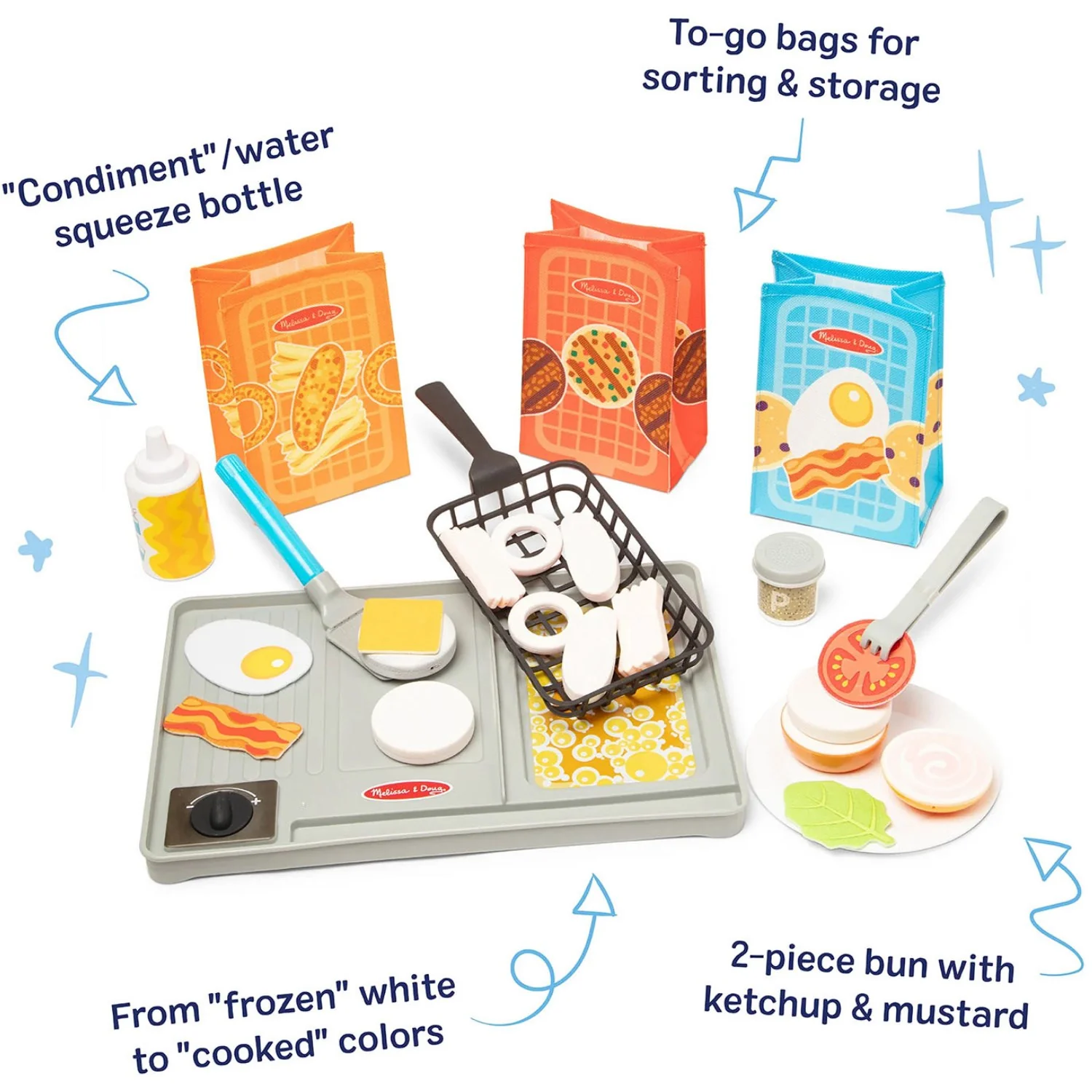 Melissa & Doug Multifarvet Legesæt - Water Wow! Flip & Fry: Grill-Sæt - Image 6