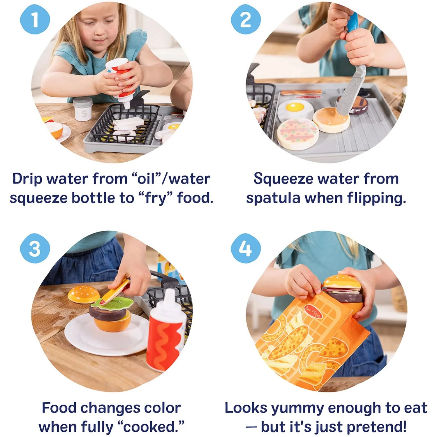Melissa & Doug Multifarvet Legesæt - Water Wow! Flip & Fry: Grill-Sæt - Image 7