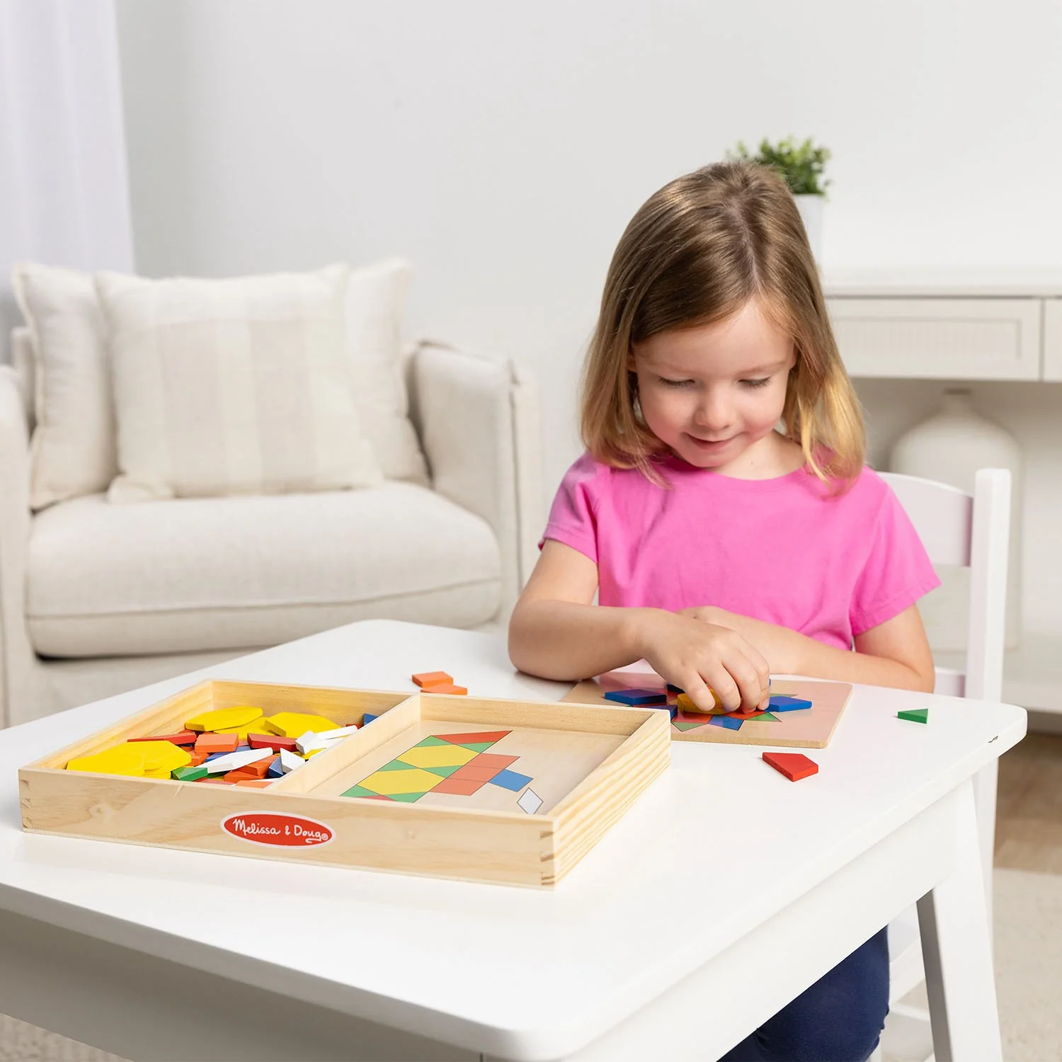 Melissa & Doug Multifarvet Mønster-Leg - Wood - Set With Blocks Og Plader - Image 4