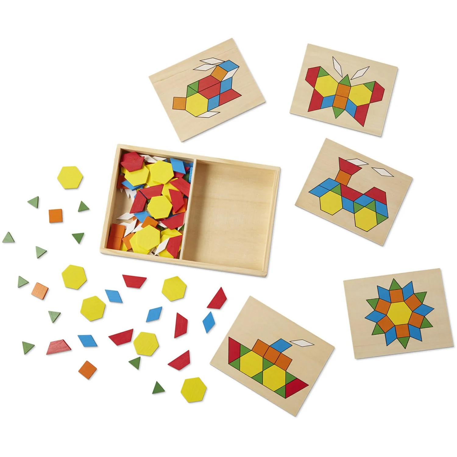 Melissa & Doug Multifarvet Mønster-Leg - Wood - Set With Blocks Og Plader - Image 7
