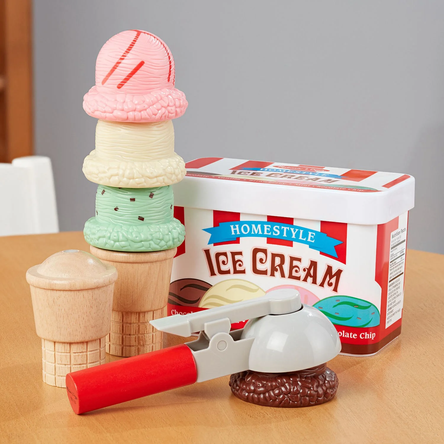 Melissa & Doug Multifarvet Toy Scoop & Stack Ice Cream Cone Playset - Image 5