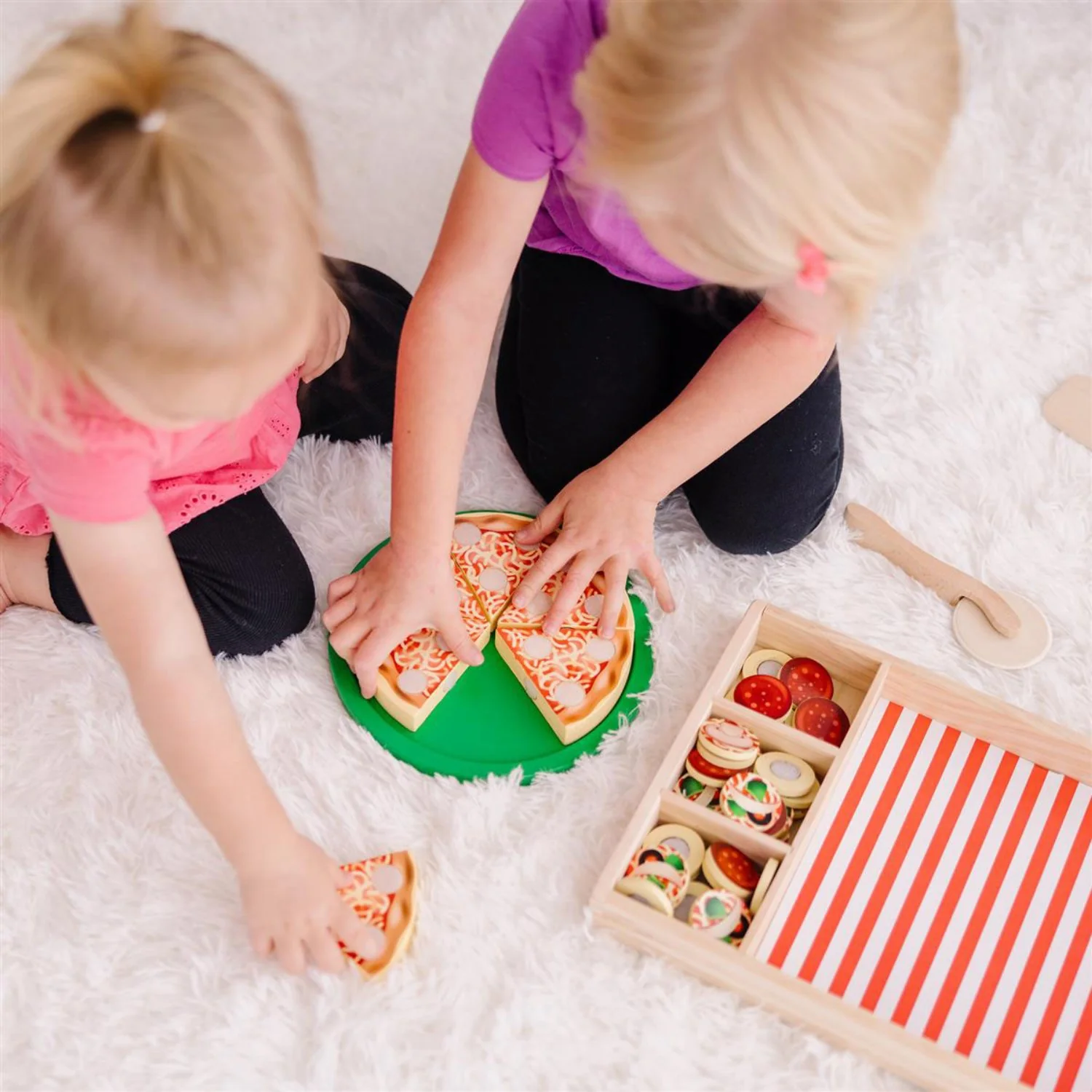 Melissa & Doug Multifarvet Wooden Food Playset Pizza - Image 2