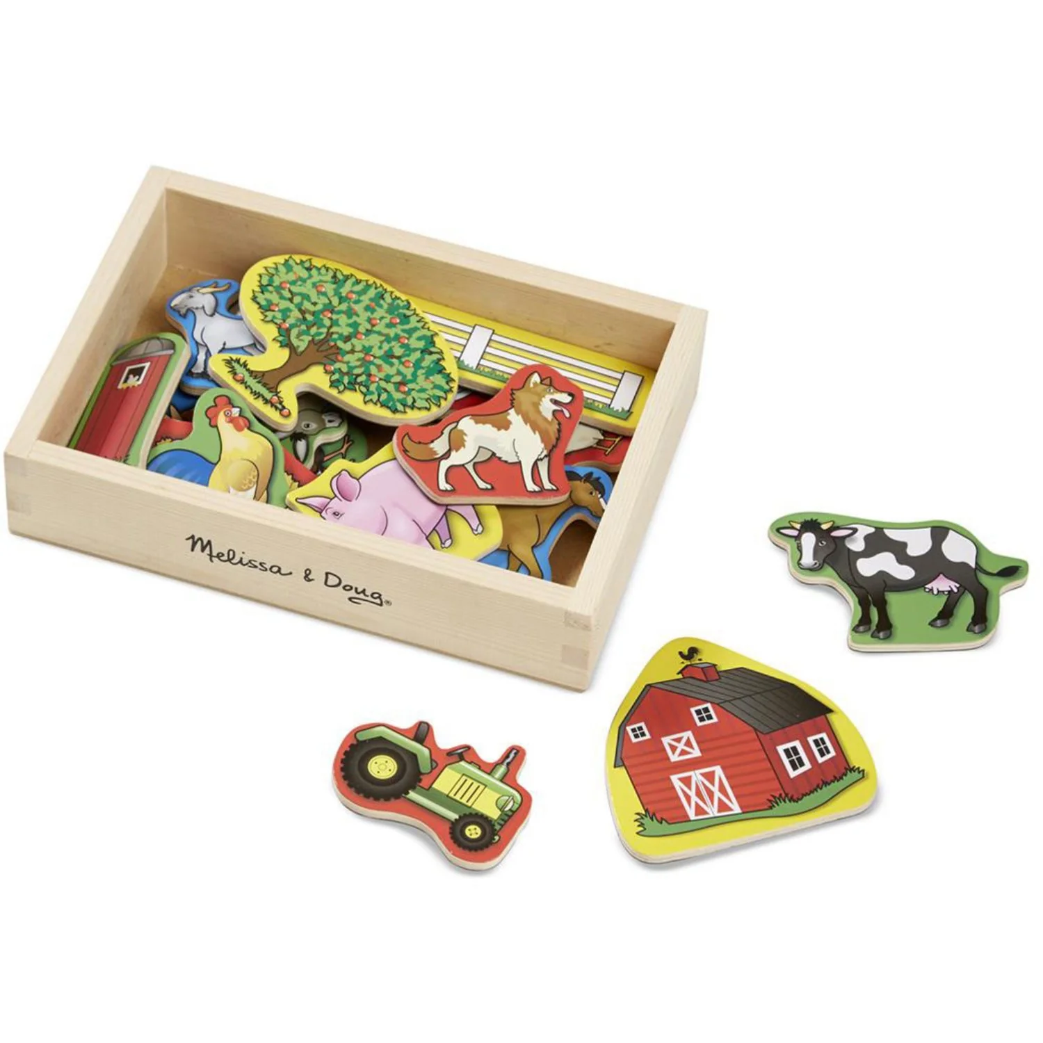Melissa & Doug Multifarvet Wooden Magnets Farm - Image 3