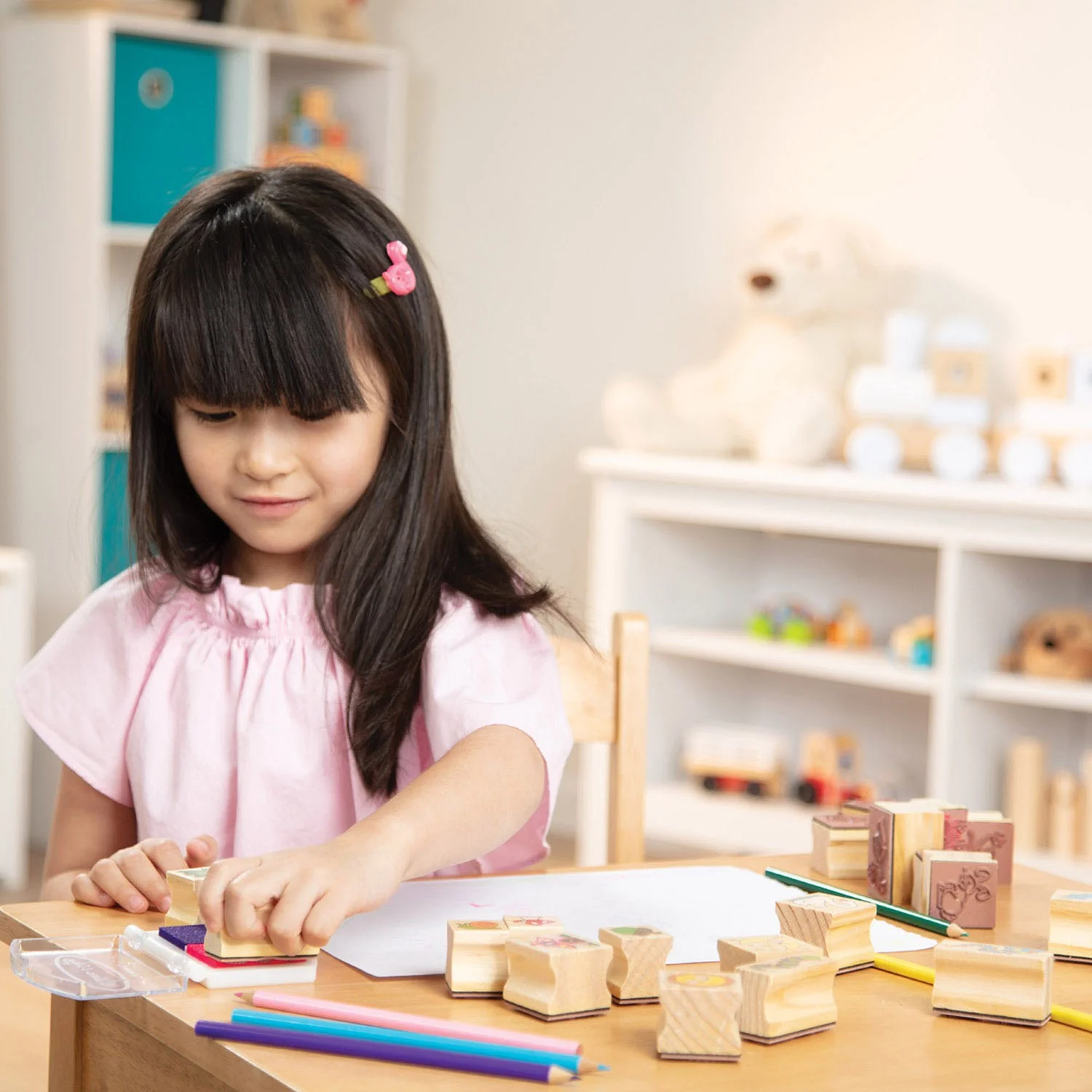 Melissa & Doug Multifarvet Wooden Stamp-A-Scene Fairy Garden - Image 4