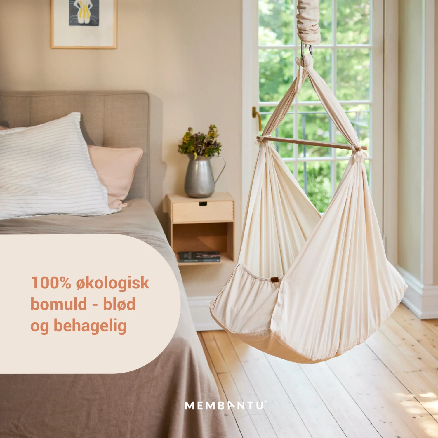 MEMBANTU Sage Green Organic Baby Hammock Basic - Image 13