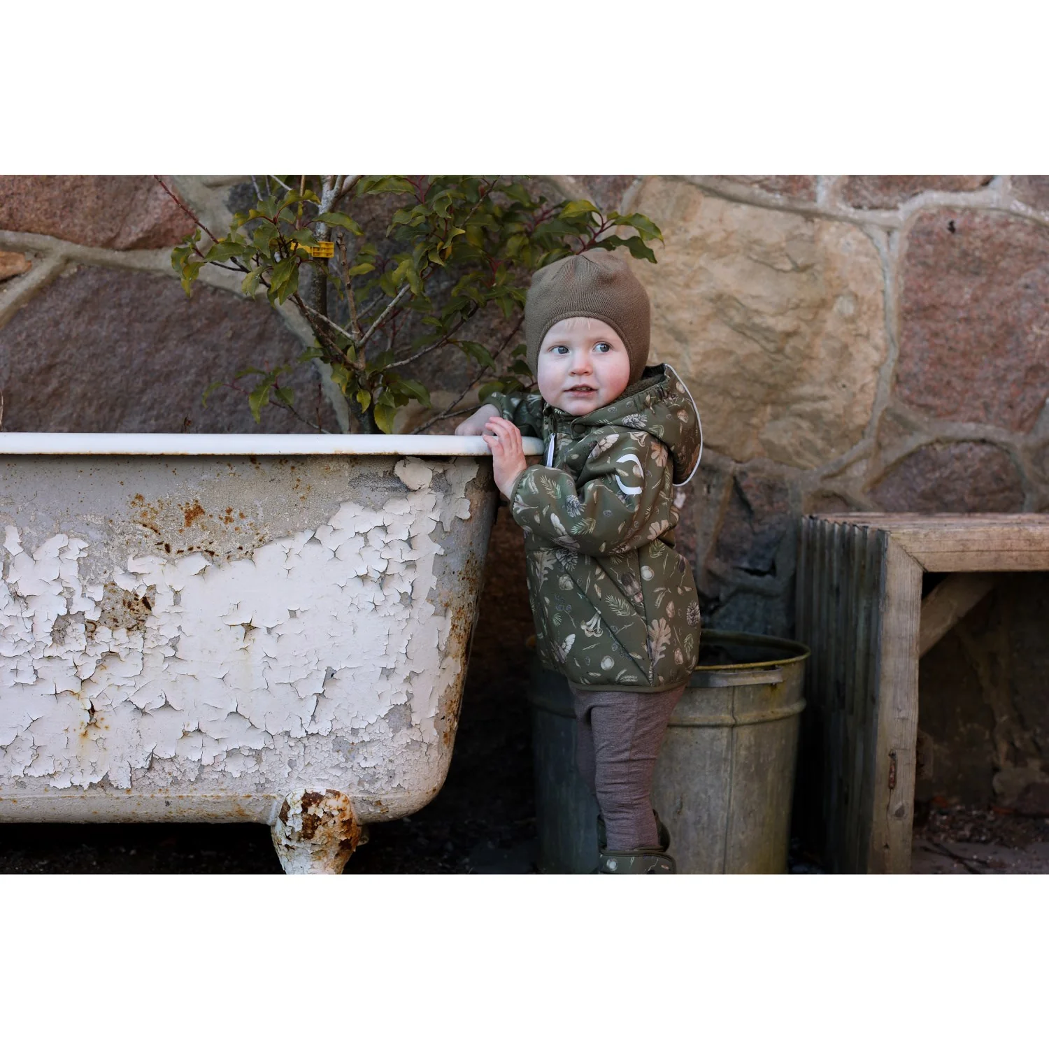 Mikk-Line Burnt Olive Polyester Baby Jacket AOP - Image 3