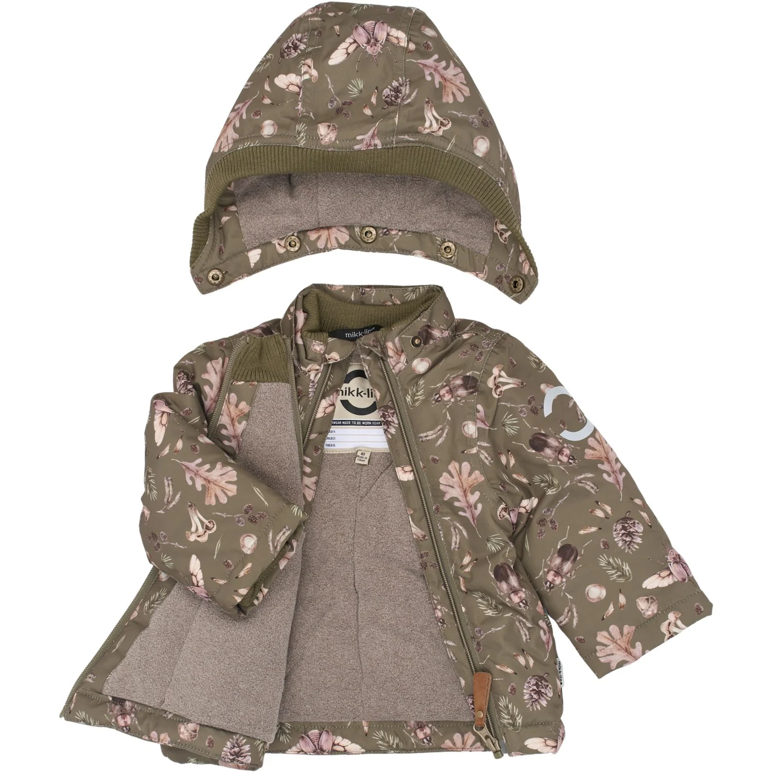 Mikk-Line Burnt Olive Polyester Baby Jacket AOP - Image 7
