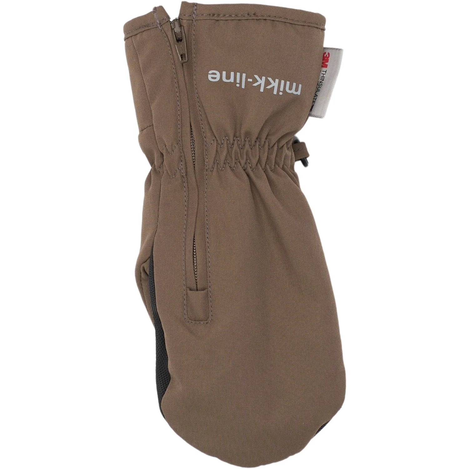 Mikk-Line Chocolate Chip Polyester Tussor Mittens With Zipper - Image 3