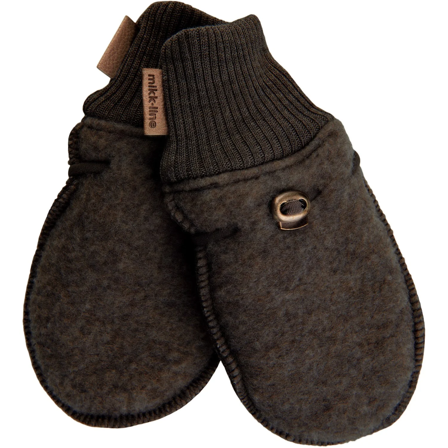 Mikk-Line Dark Brown Melange Wool Mittens - Image 5