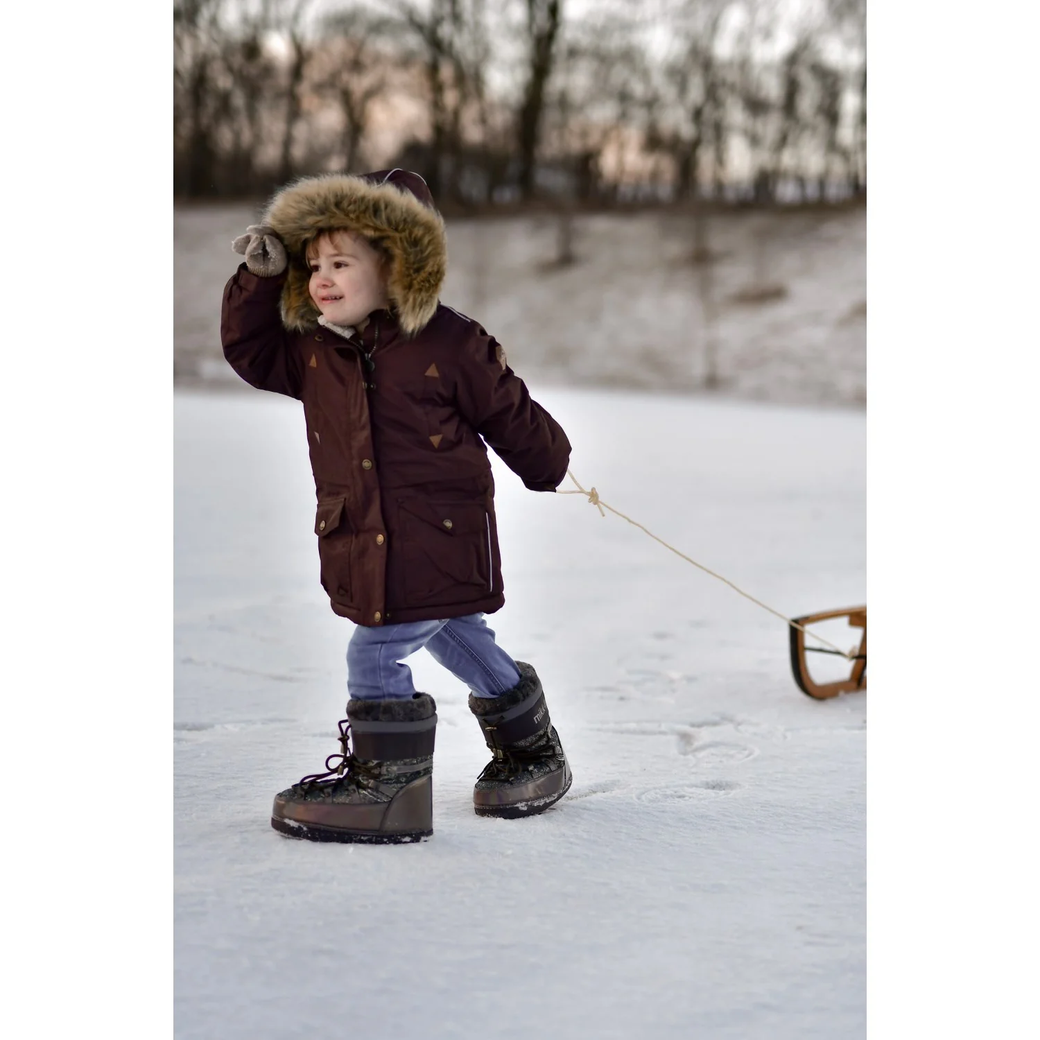 Mikk-Line French Roast Twill Nylon Girl Parca - Image 3