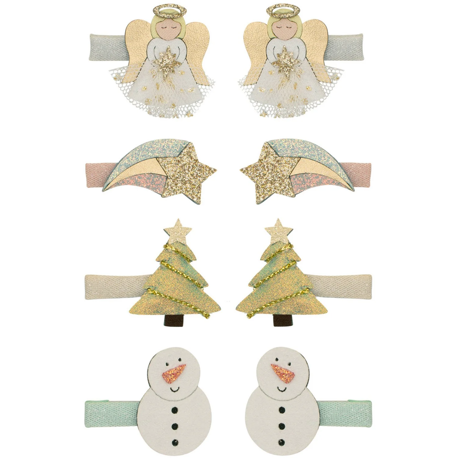Mimi & Lula 8 Hårclips - Mini Angel Christmas