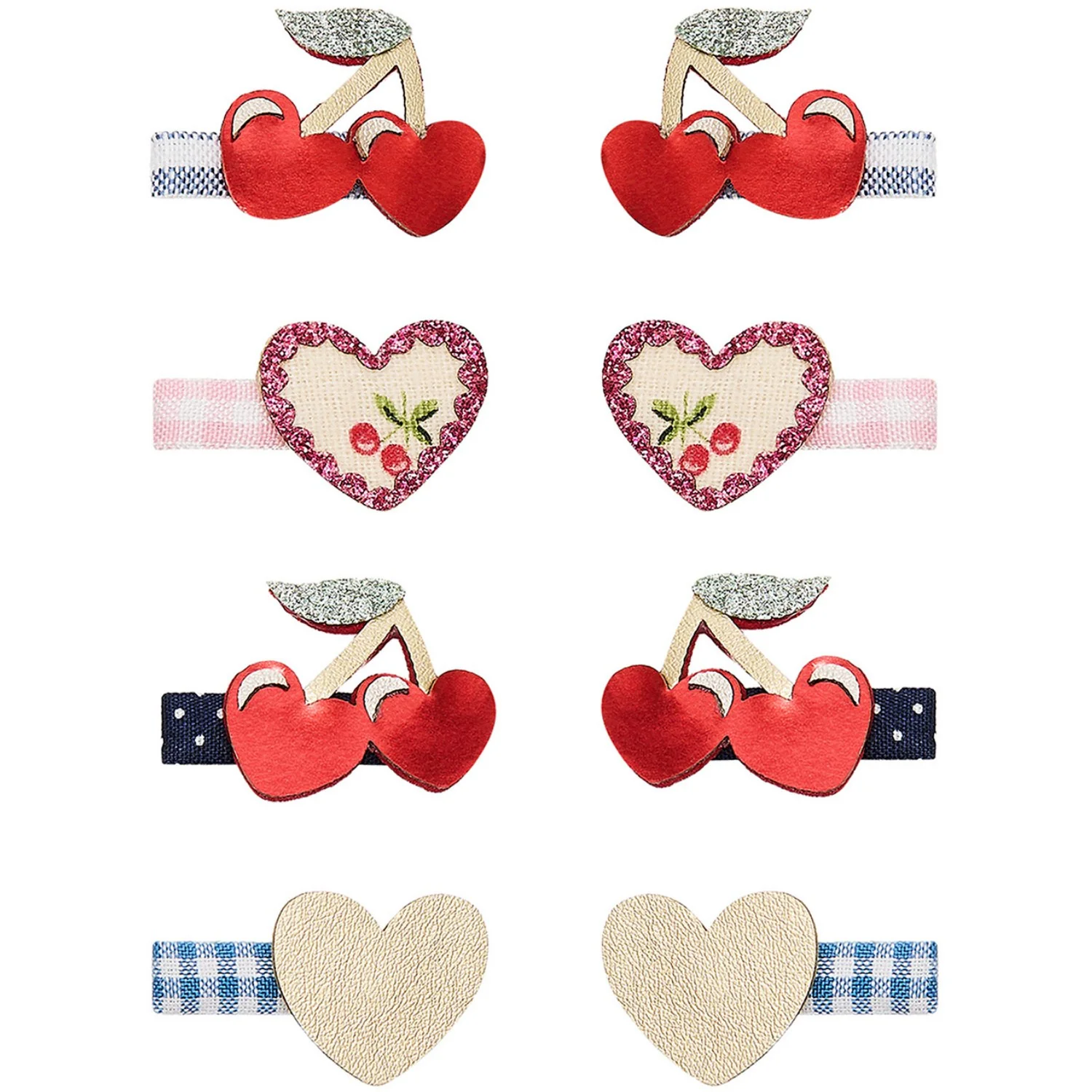 Mimi & Lula 8 Hårclips - Mini Red Cherries Mon Cheri