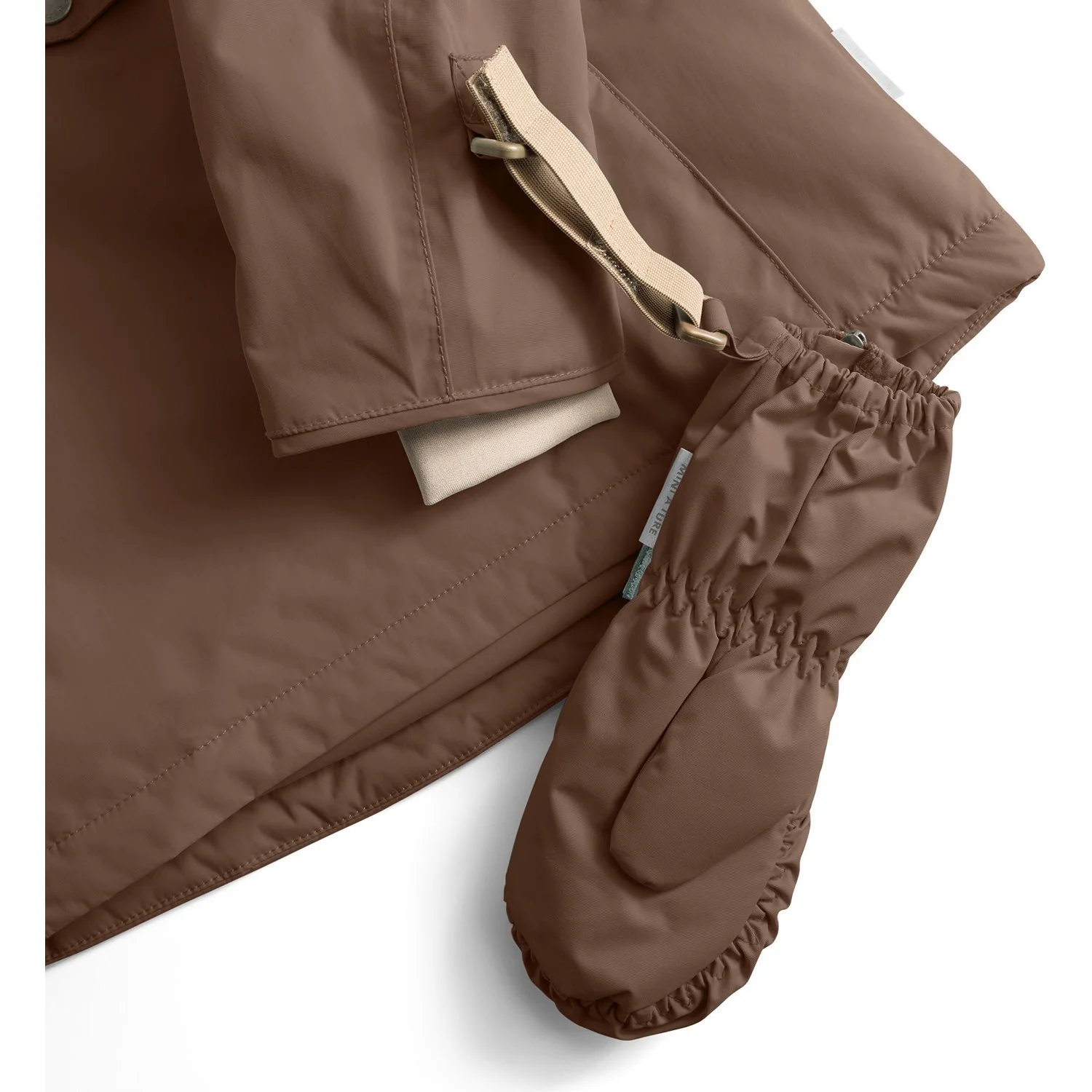 Mini A ture Chestnut Brown Matcesar Fleece Lined Mittens - Image 2