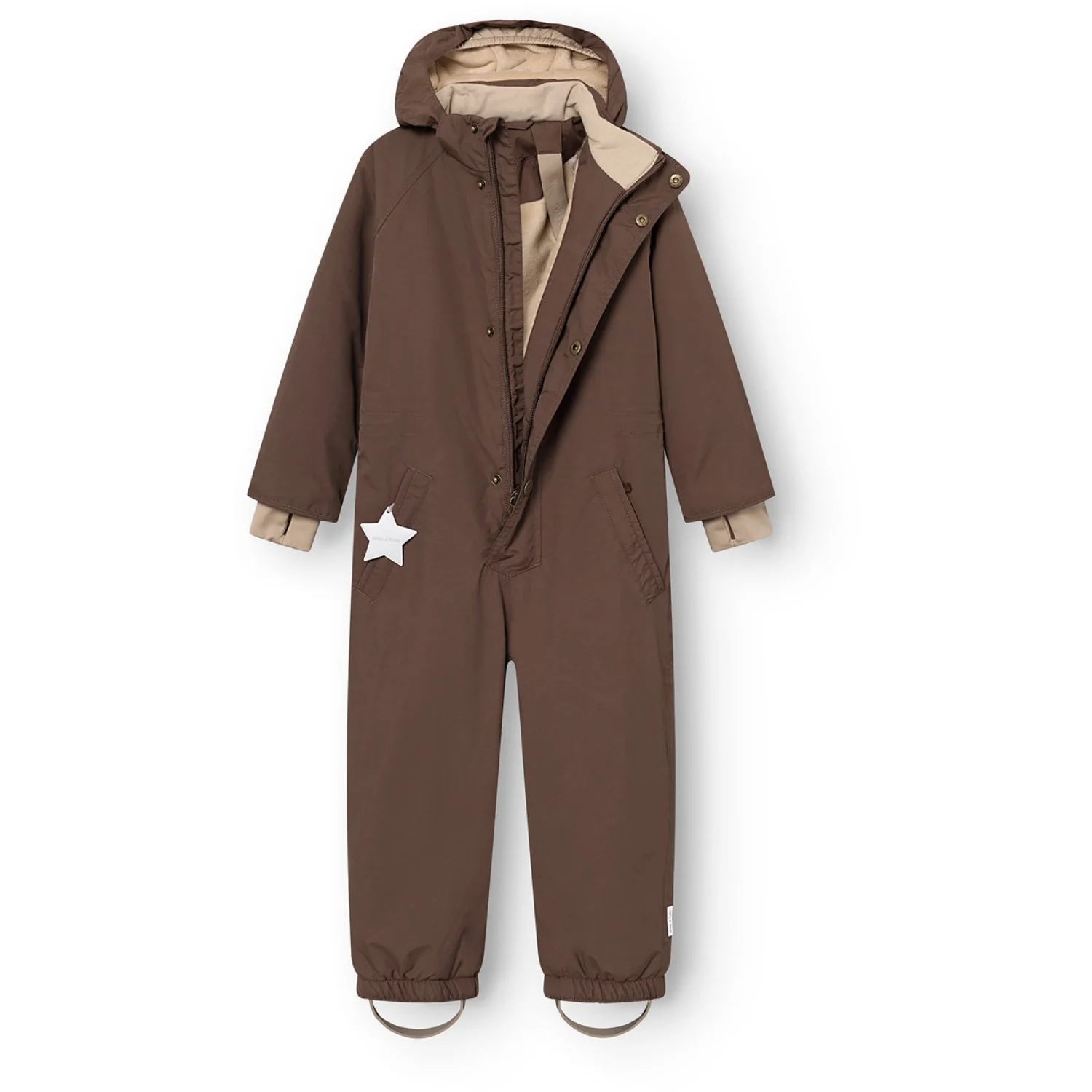 Mini A ture Chestnut Brown Matwanni Fleece Lined Snowsuit. GRS - Image 3