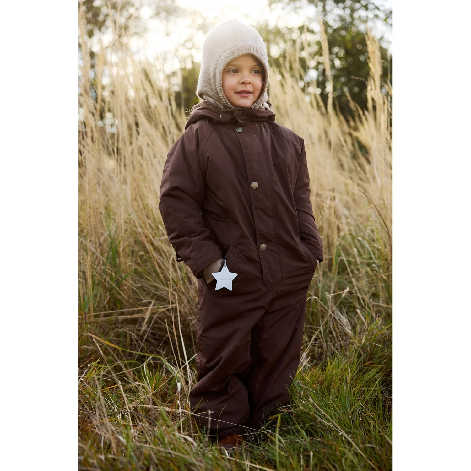 Mini A ture Chestnut Brown Matwanni Fleece Lined Snowsuit. GRS - Image 6