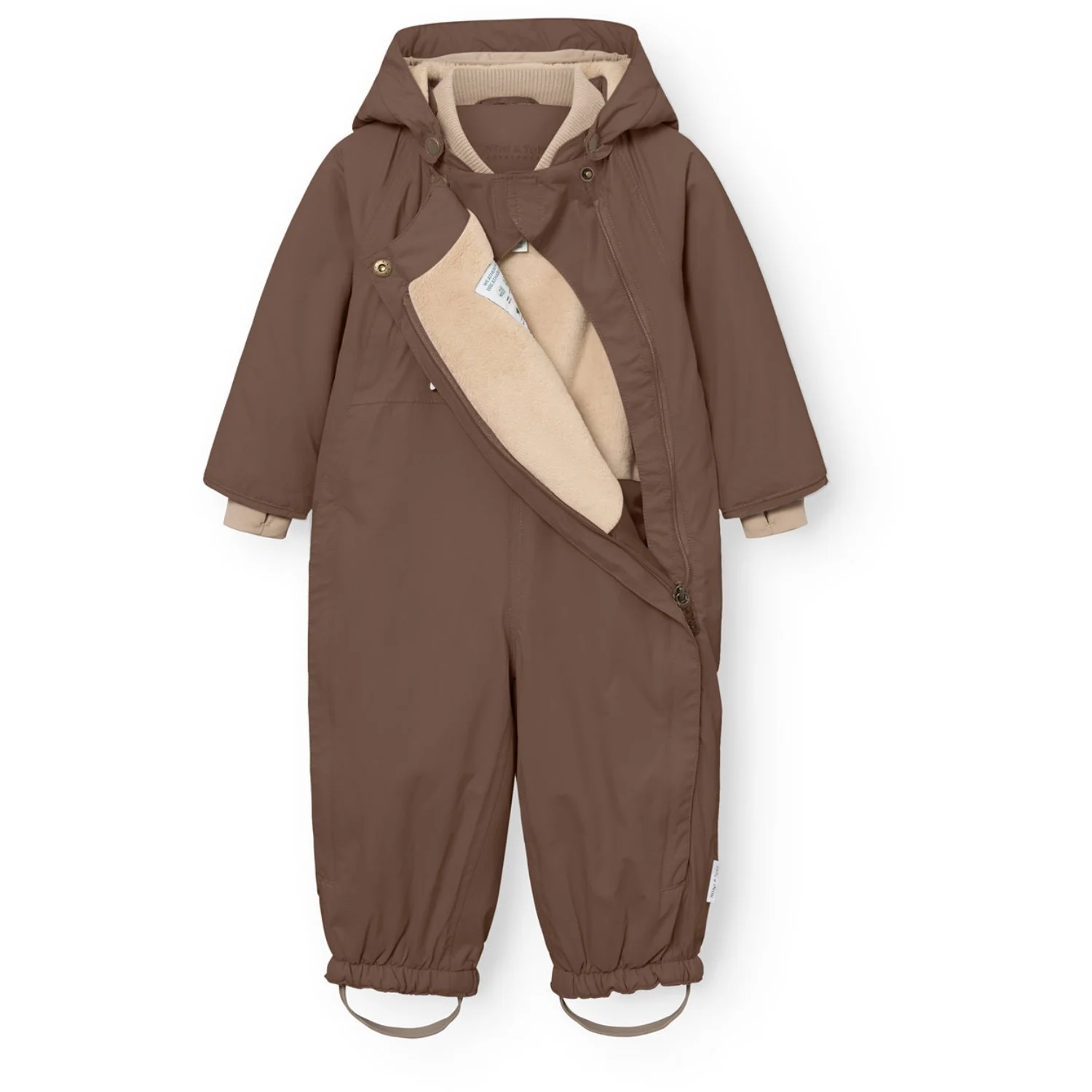 Mini A ture Chestnut Brown Matwisti Fleece Lined Snowsuit. GRS - Image 5