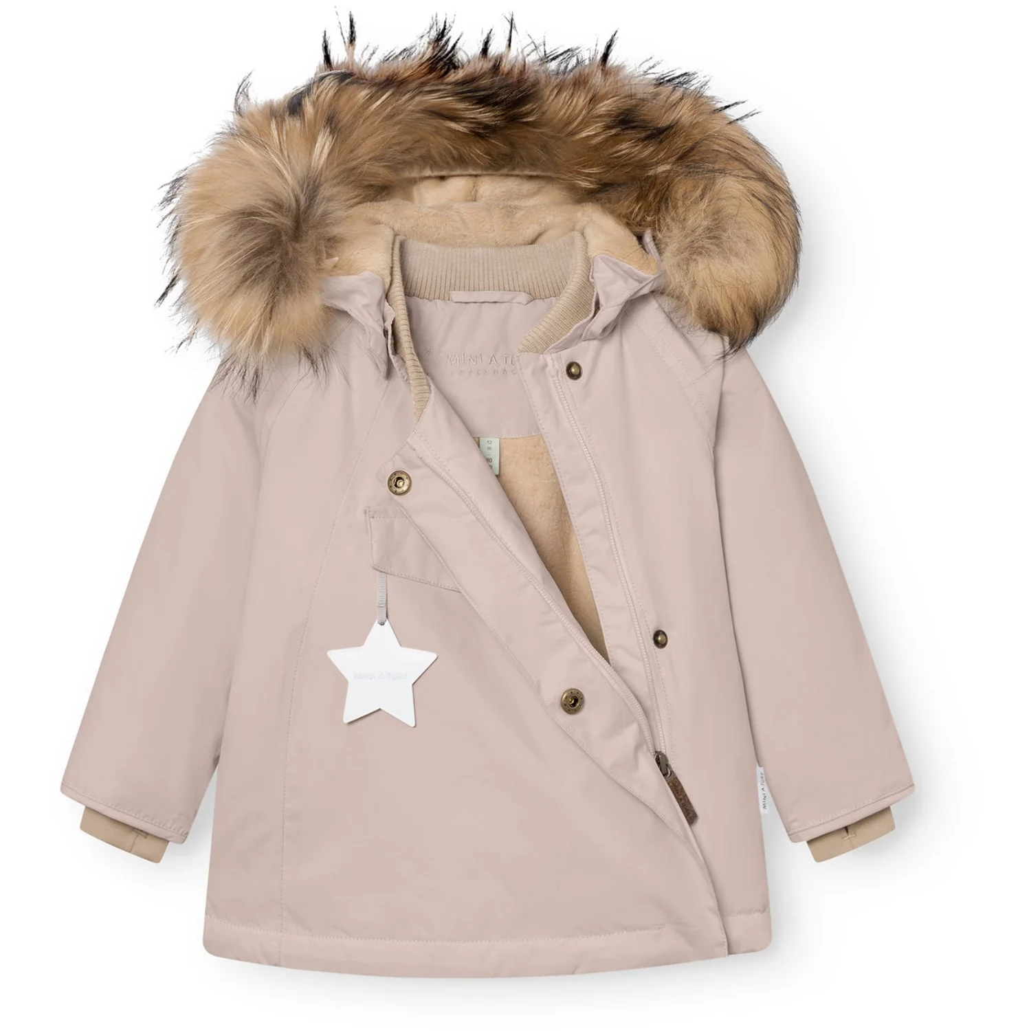 Mini A ture Cloudy Rose Matwang Fleece Lined Winter Jacket Fur. GRS - Image 2