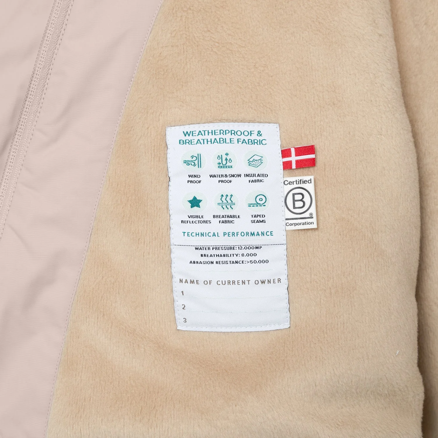 Mini A ture Cloudy Rose Matwang Fleece Lined Winter Jacket. GRS - Image 2