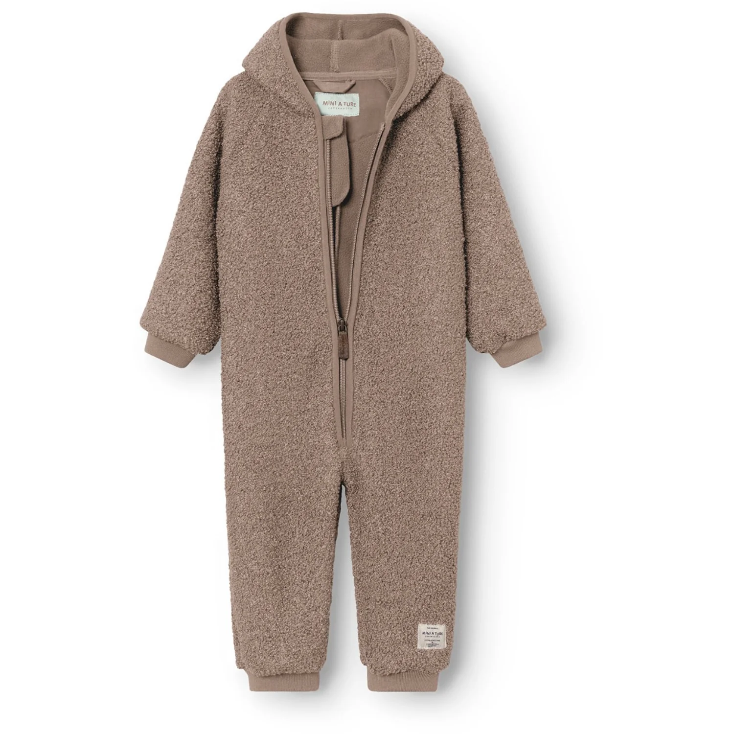 Mini A ture Grey Brown Matadel Teddyfleece Jumpsuit. GRS - Image 5