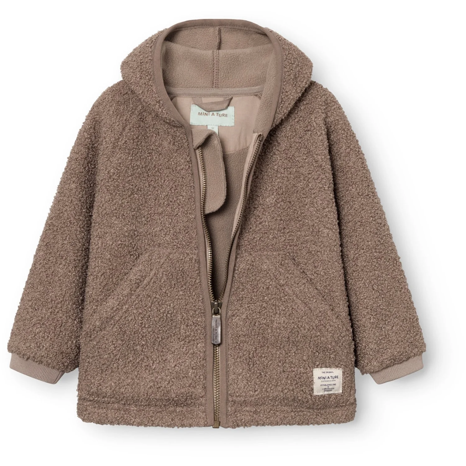 Mini A ture Grey Brown Matliff Teddyfleece Jacket. GRS - Image 2