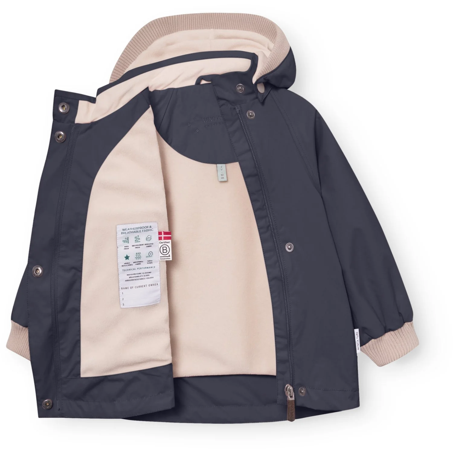Mini A ture Ombre Blue Matwai Fleece Lined Jacket. Grs - Image 2
