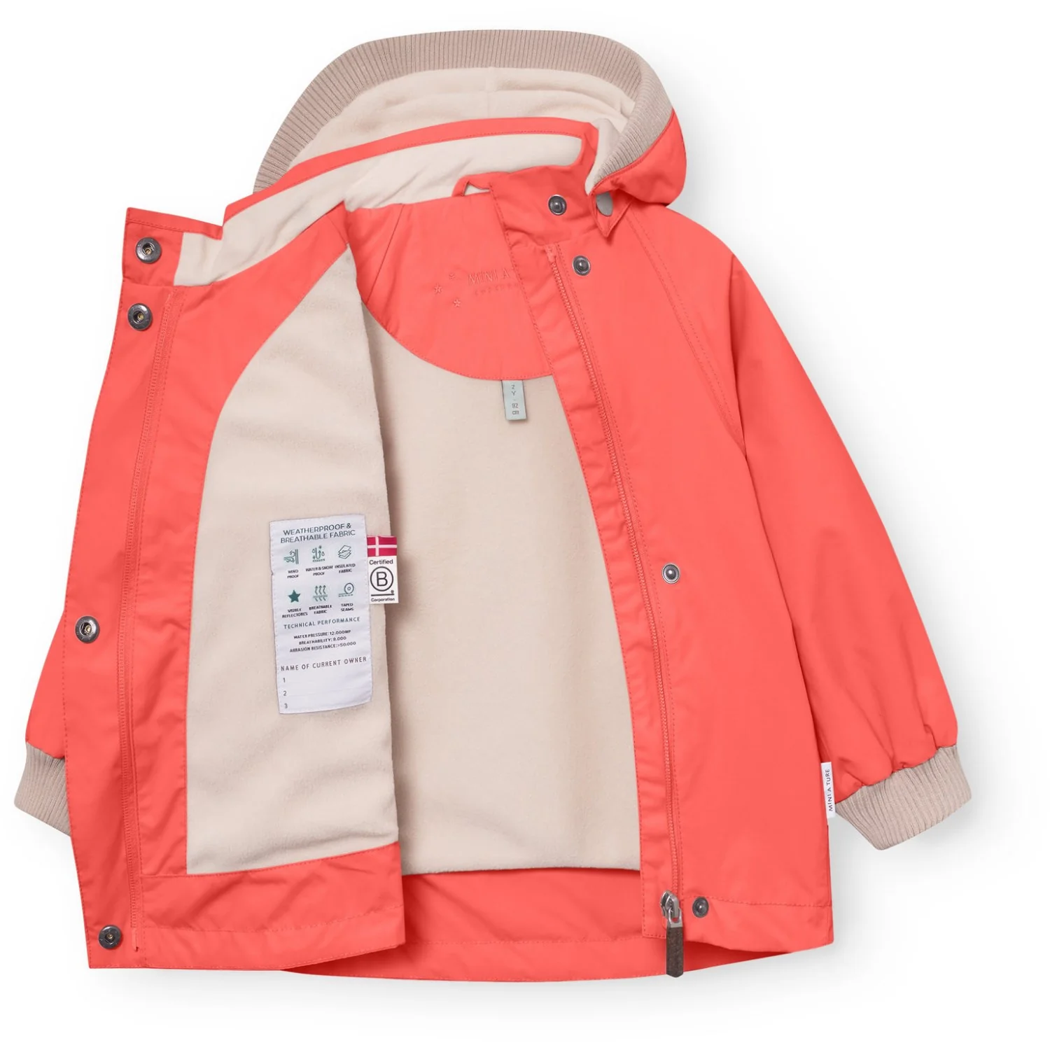 Mini A ture Paprika Red Matwai Fleece Lined Jacket. Grs - Image 2