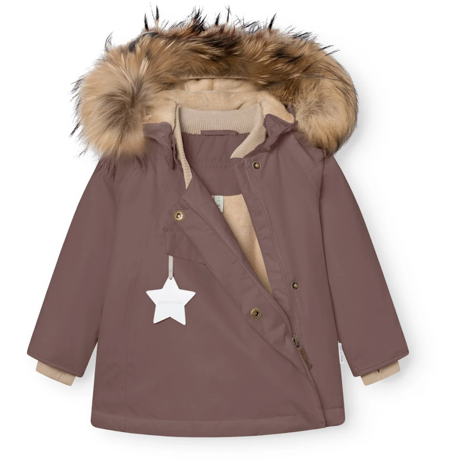 Mini A ture Peppercorn Plum Matwang Fleece Lined Winter Jacket Fur. GRS - Image 3