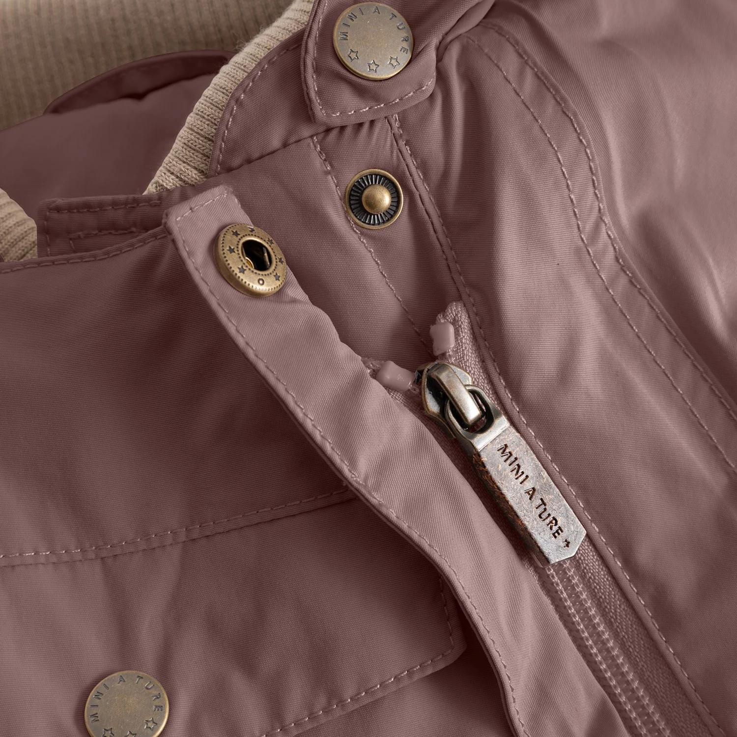 Mini A ture Peppercorn Plum Matwisti Fleece Lined Snowsuit. GRS - Image 2