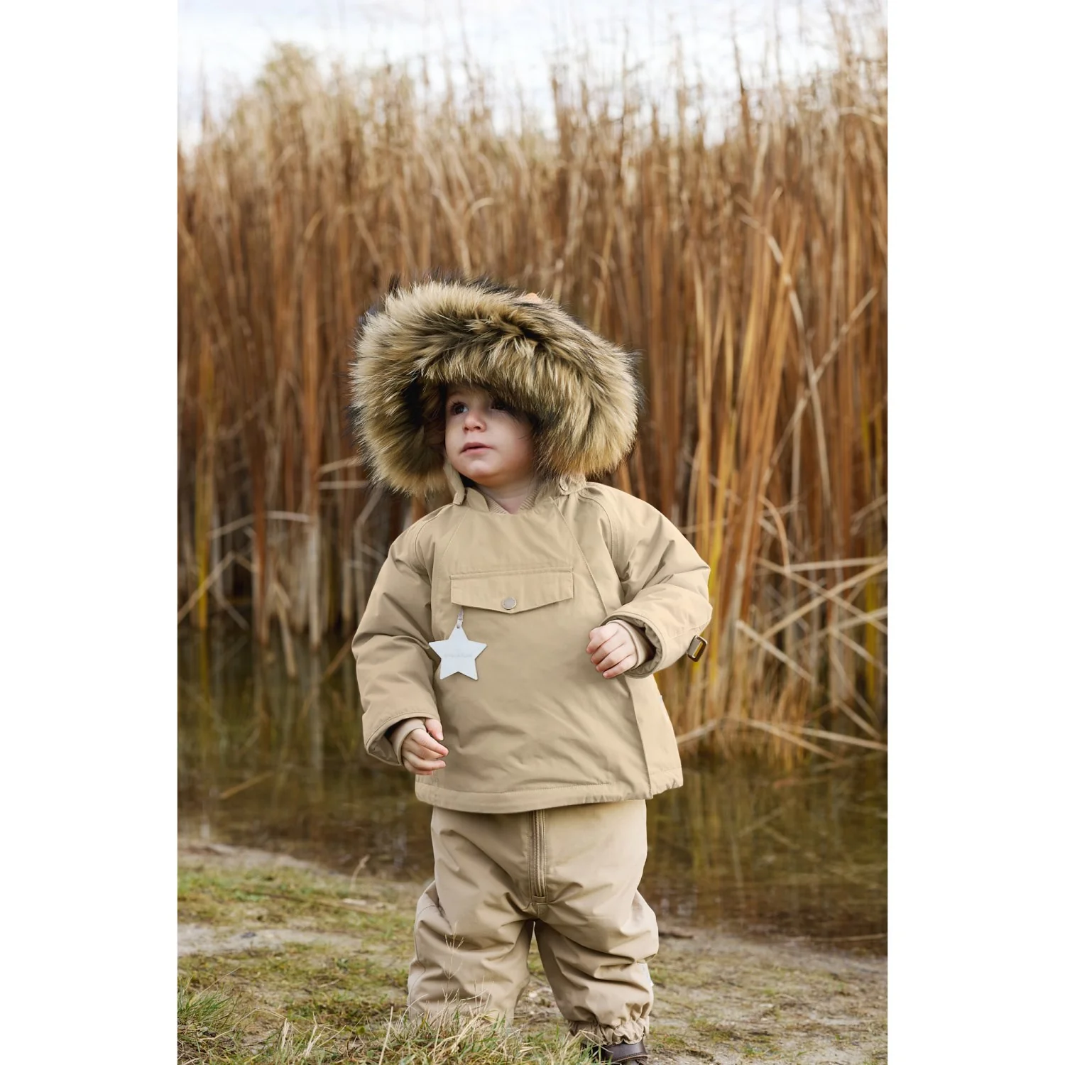 Mini A ture Savannah Tan Matwang Fleece Lined Winter Jacket Fur. GRS - Image 2